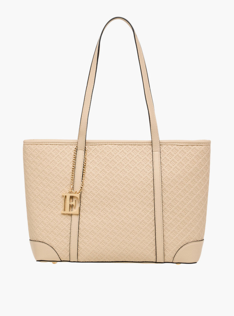 Elle Monogram Embossed Tote Bag with Zip Closure-women-bagsandwallets-handbags-image-1
