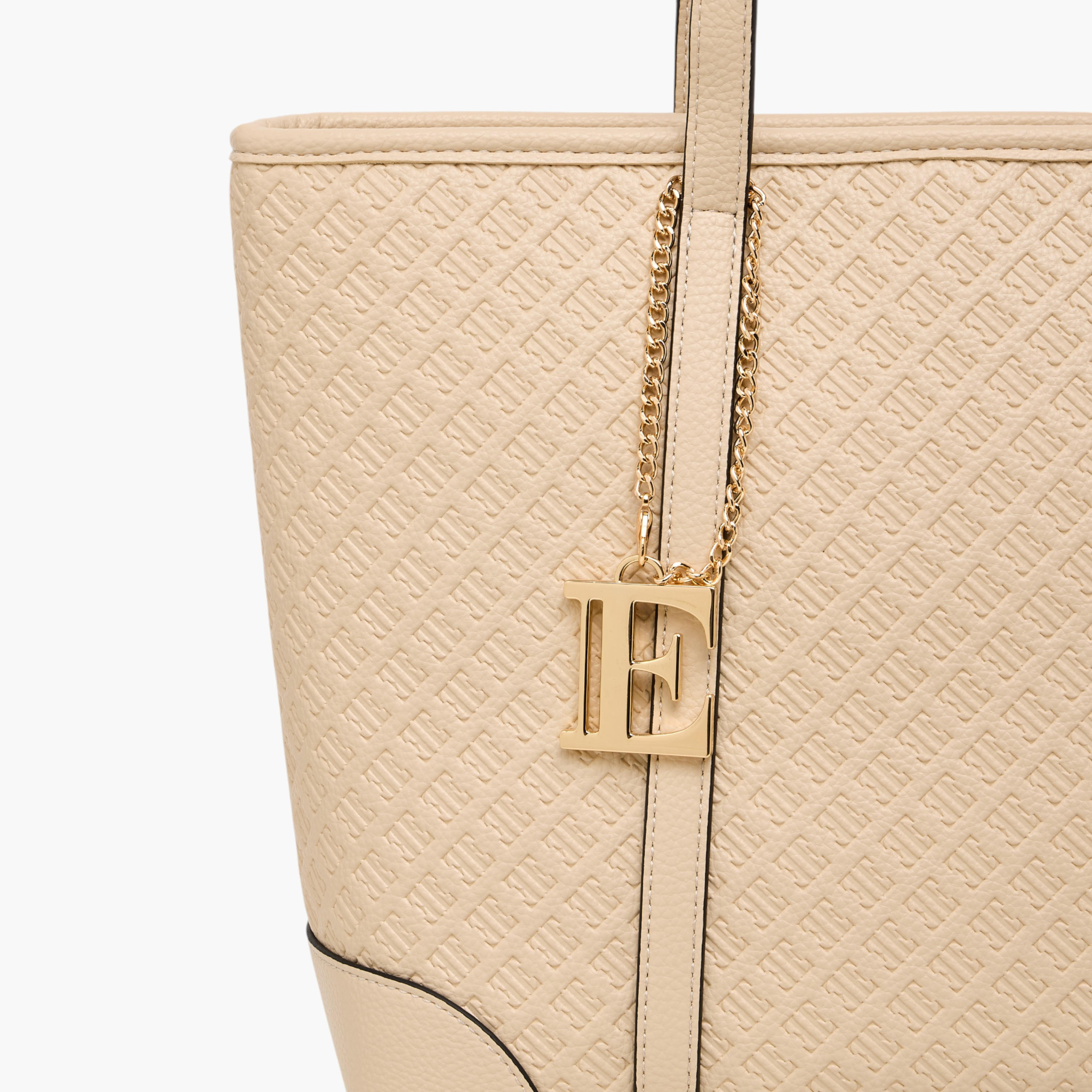 Elle Monogram Embossed Tote Bag with Zip Closure-women-bagsandwallets-handbags-image-6