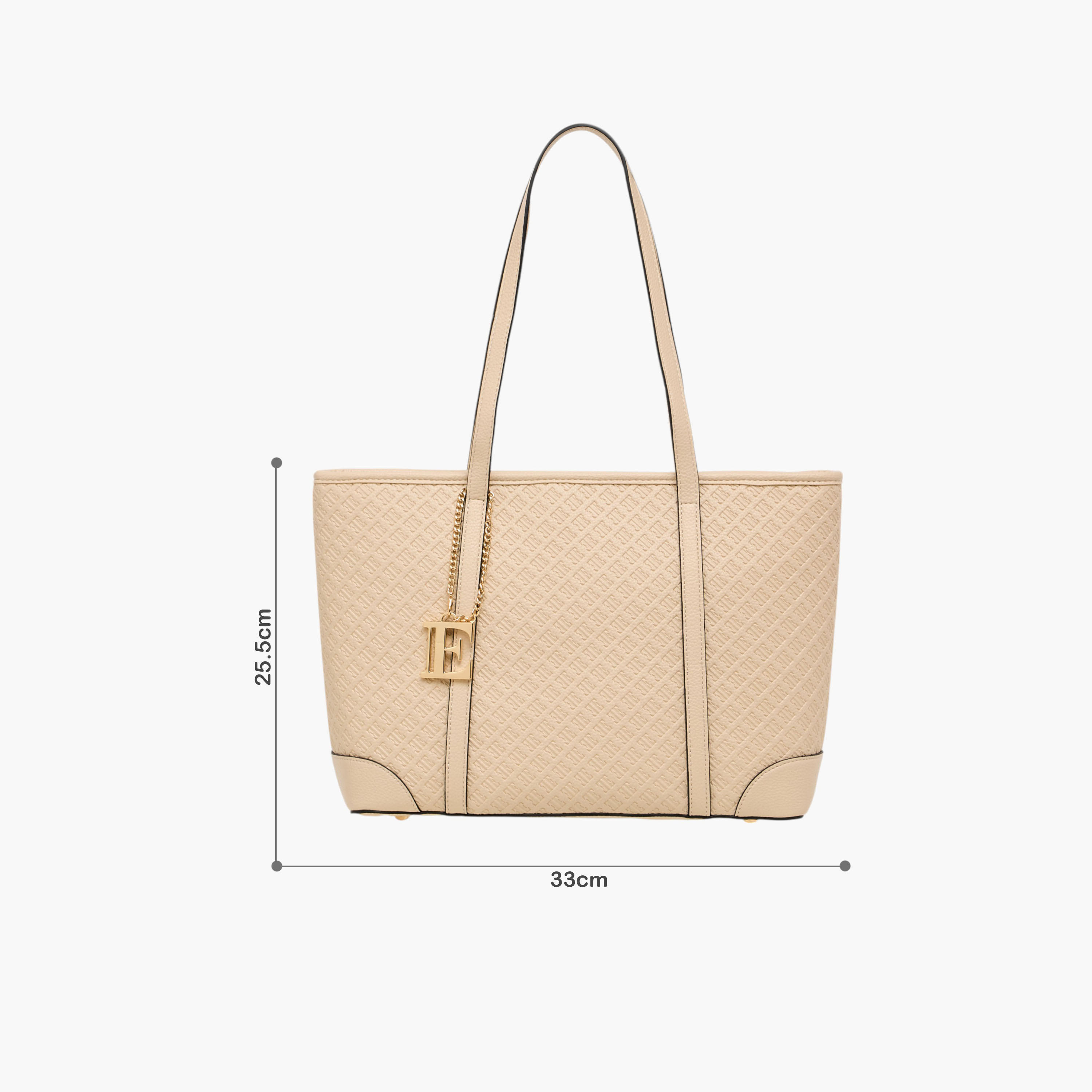 Elle Monogram Embossed Tote Bag with Zip Closure-women-bagsandwallets-handbags-image-2