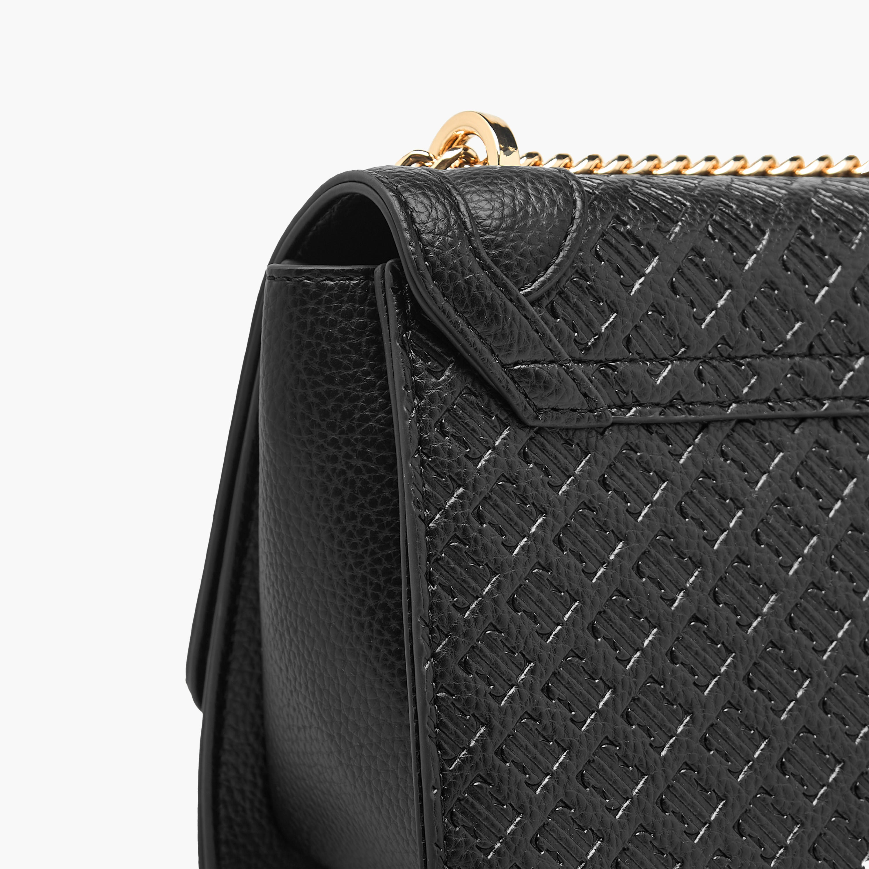Elle Monogram Embossed Crossbody Bag with Chain Strap and Flap Closure-women-bagsandwallets-handbags-image-6