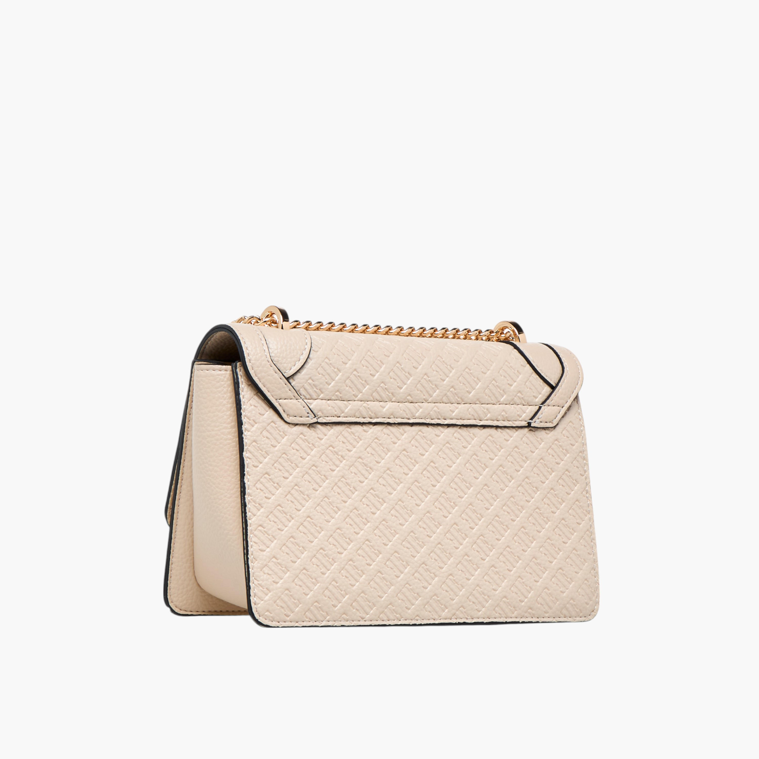 Elle Monogram Embossed Crossbody Bag with Chain Strap and Flap Closure-women-bagsandwallets-handbags-image-4