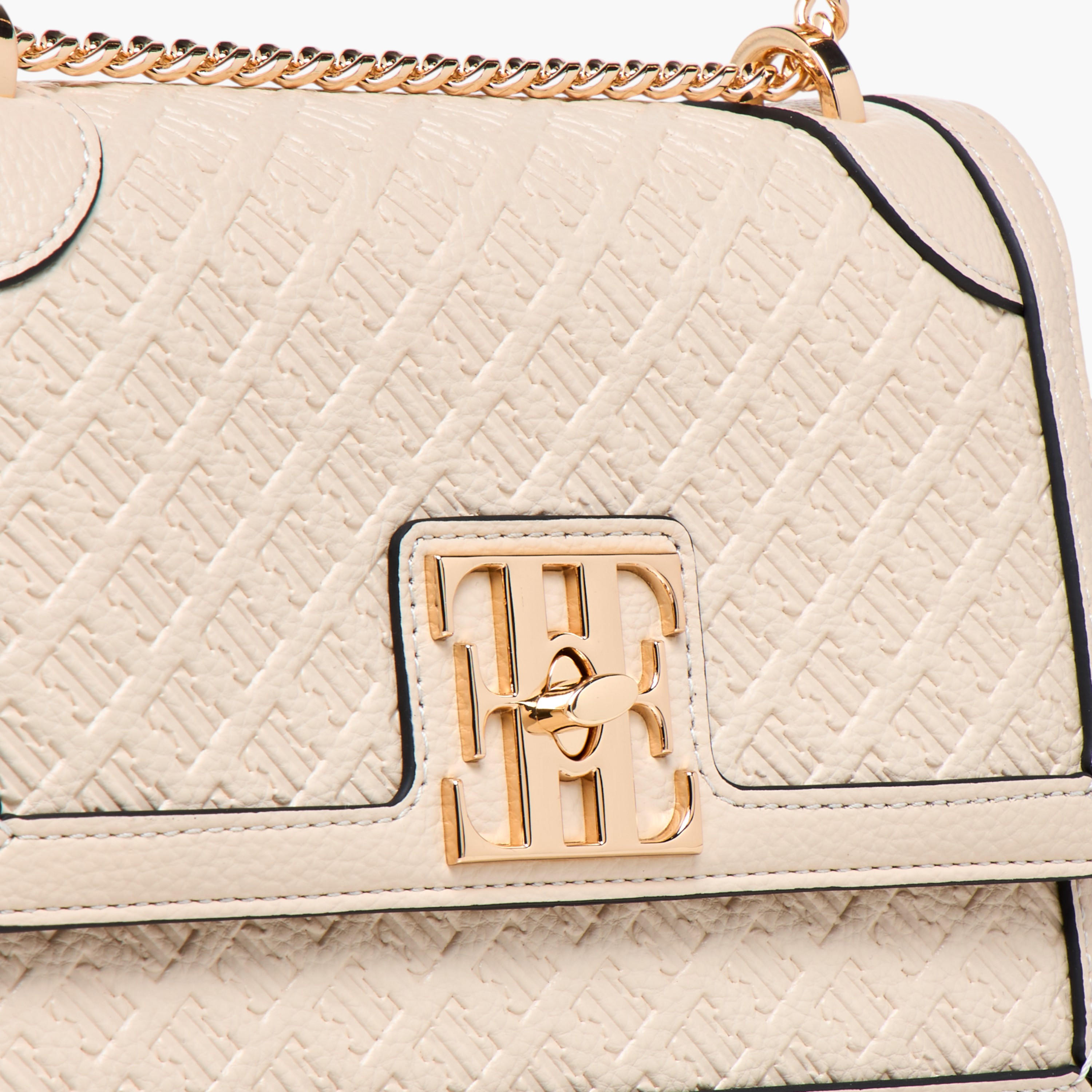 Elle Monogram Embossed Crossbody Bag with Chain Strap and Flap Closure-women-bagsandwallets-handbags-image-5