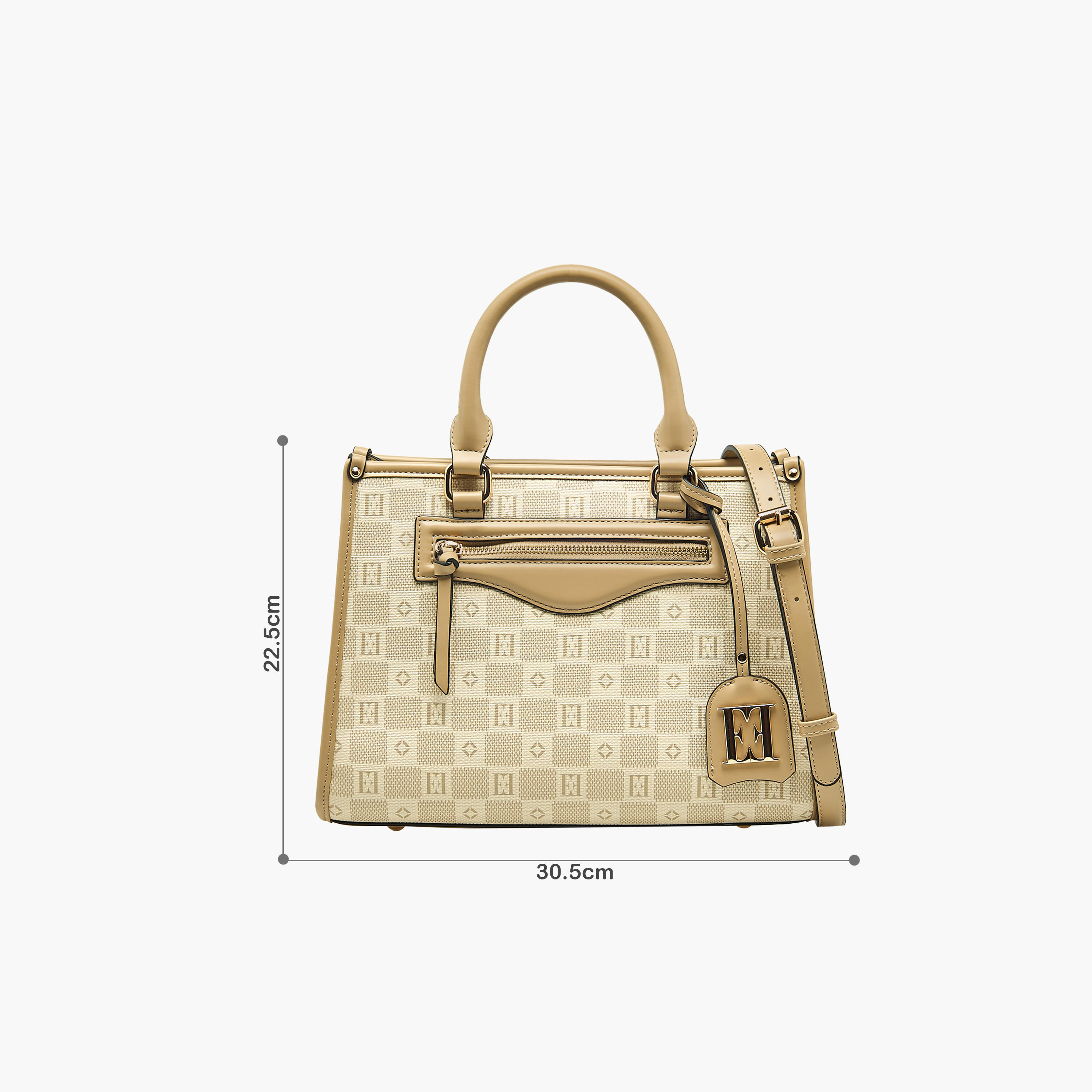 شنطة توتي بسحاب إغلاق ومقابض مزدوجة وطبعات مونوجرام من إيل-women-bagsandwallets-handbags-image-2