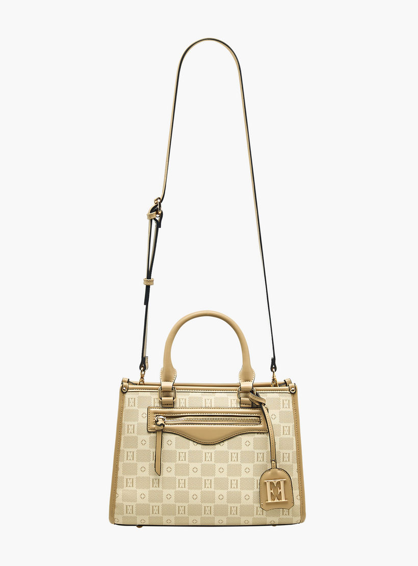 شنطة توتي بسحاب إغلاق ومقابض مزدوجة وطبعات مونوجرام من إيل-women-bagsandwallets-handbags-image-4