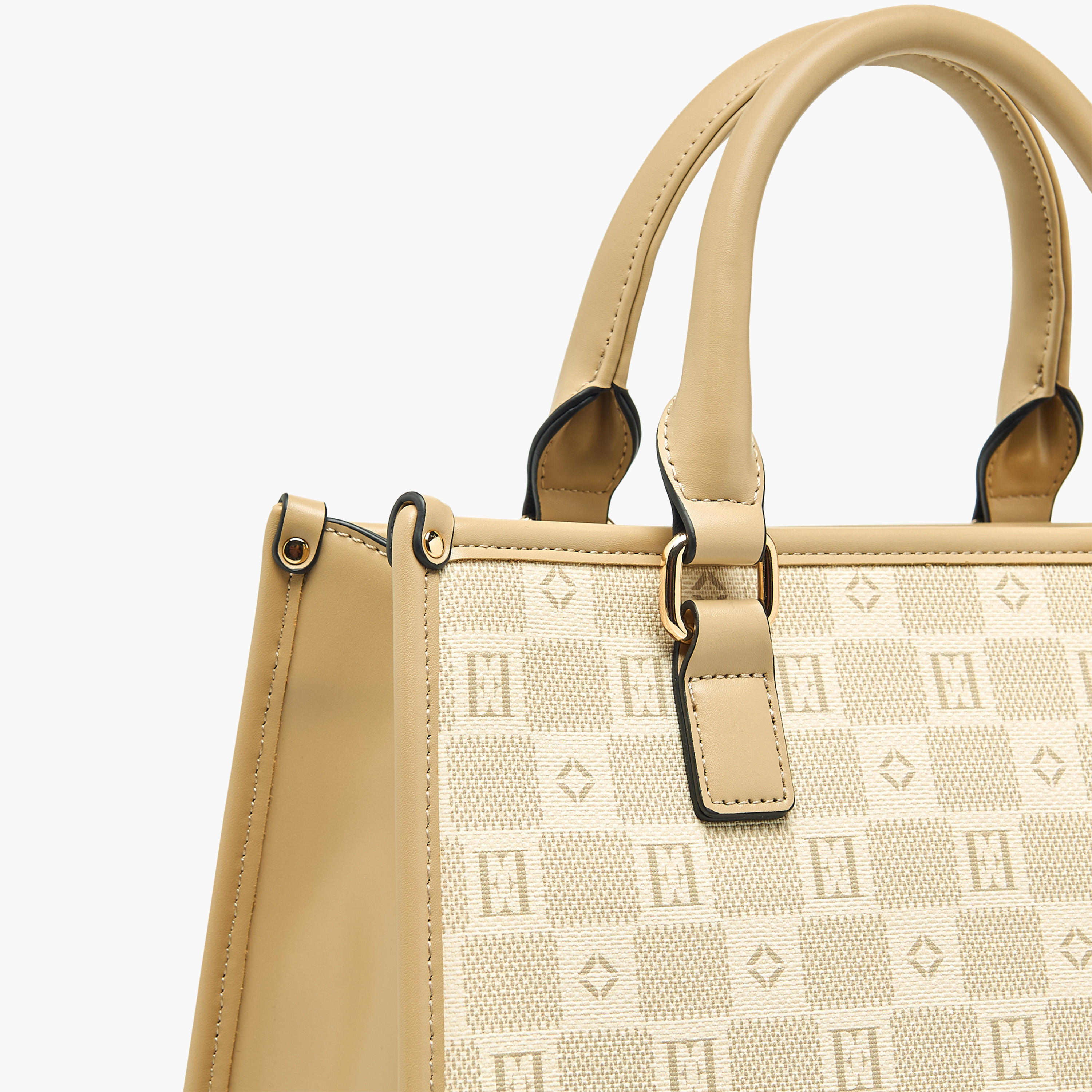 شنطة توتي بسحاب إغلاق ومقابض مزدوجة وطبعات مونوجرام من إيل-women-bagsandwallets-handbags-image-7