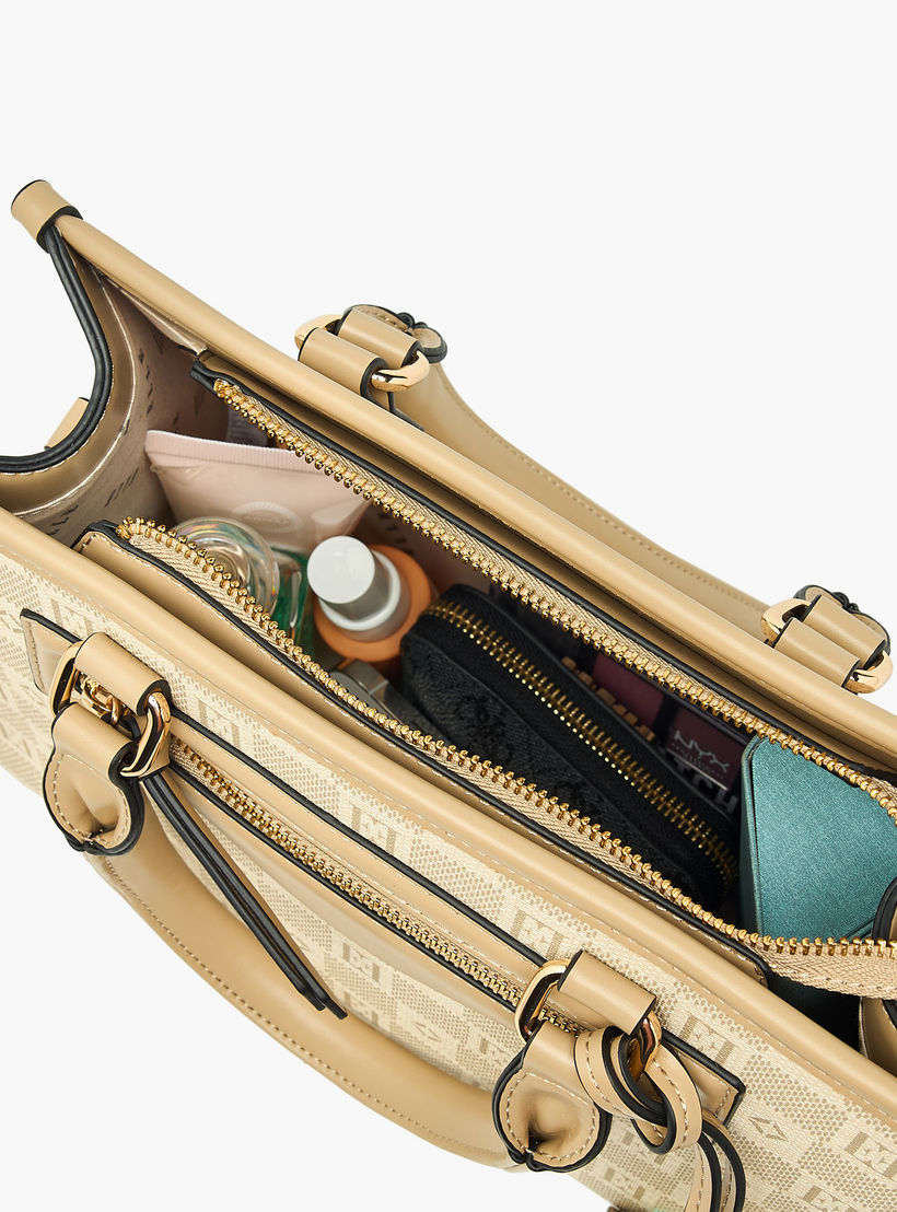 شنطة توتي بسحاب إغلاق ومقابض مزدوجة وطبعات مونوجرام من إيل-women-bagsandwallets-handbags-image-10