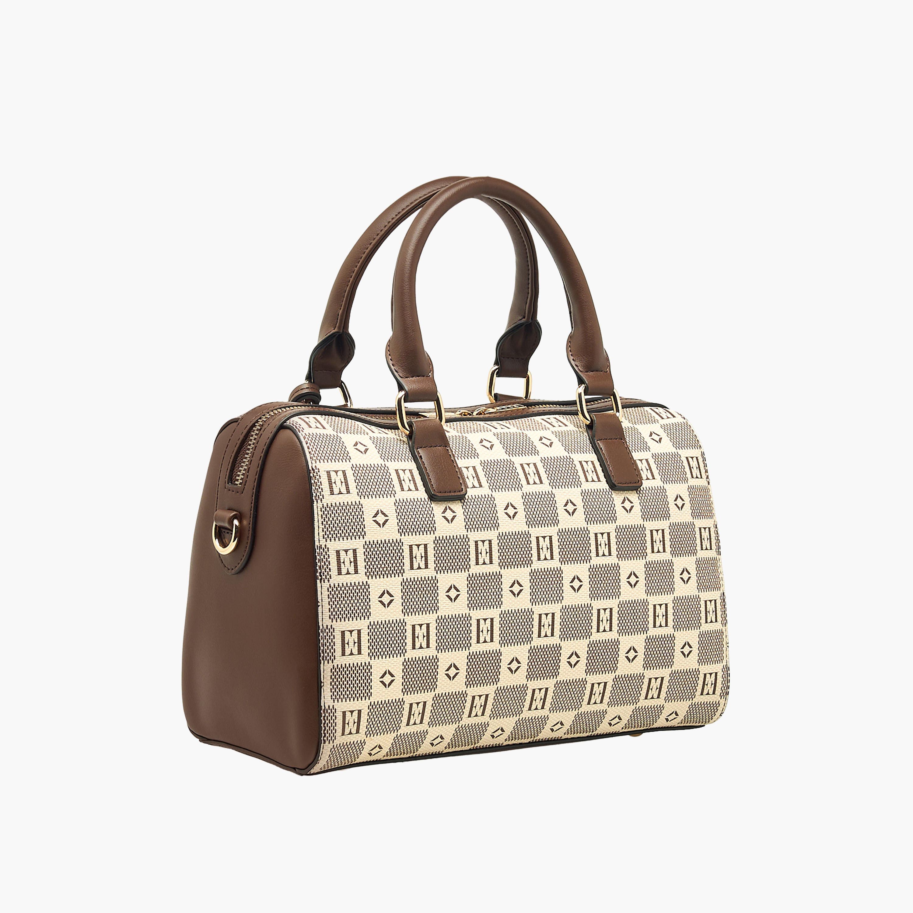 Elle Monogram Prin Tote Bag with Double Handle and Zip Closure-women-bagsandwallets-handbags-image-5