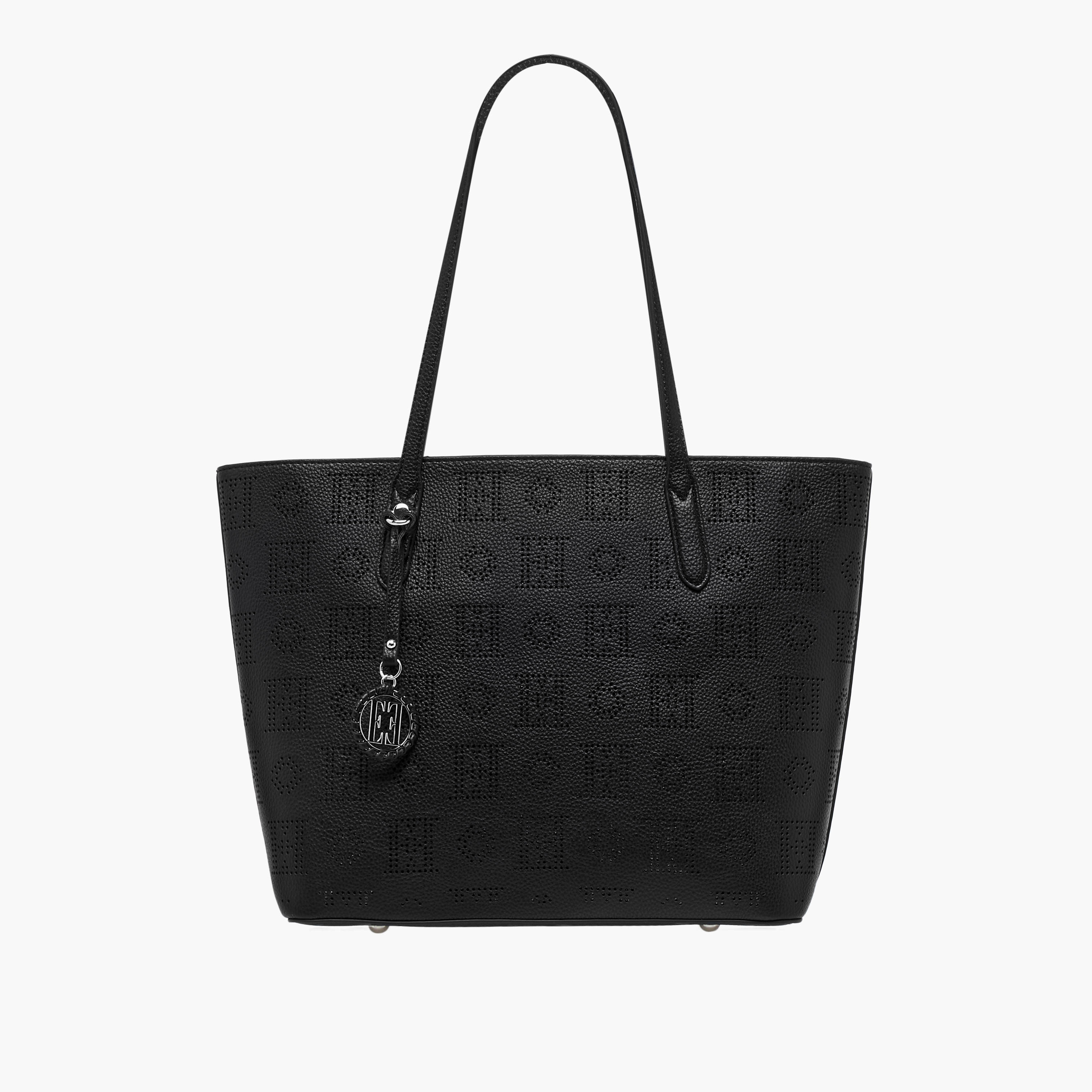 Elle Laser Cut Tote Bag with Double Handle and Zip Closure-women-bagsandwallets-handbags-image-1