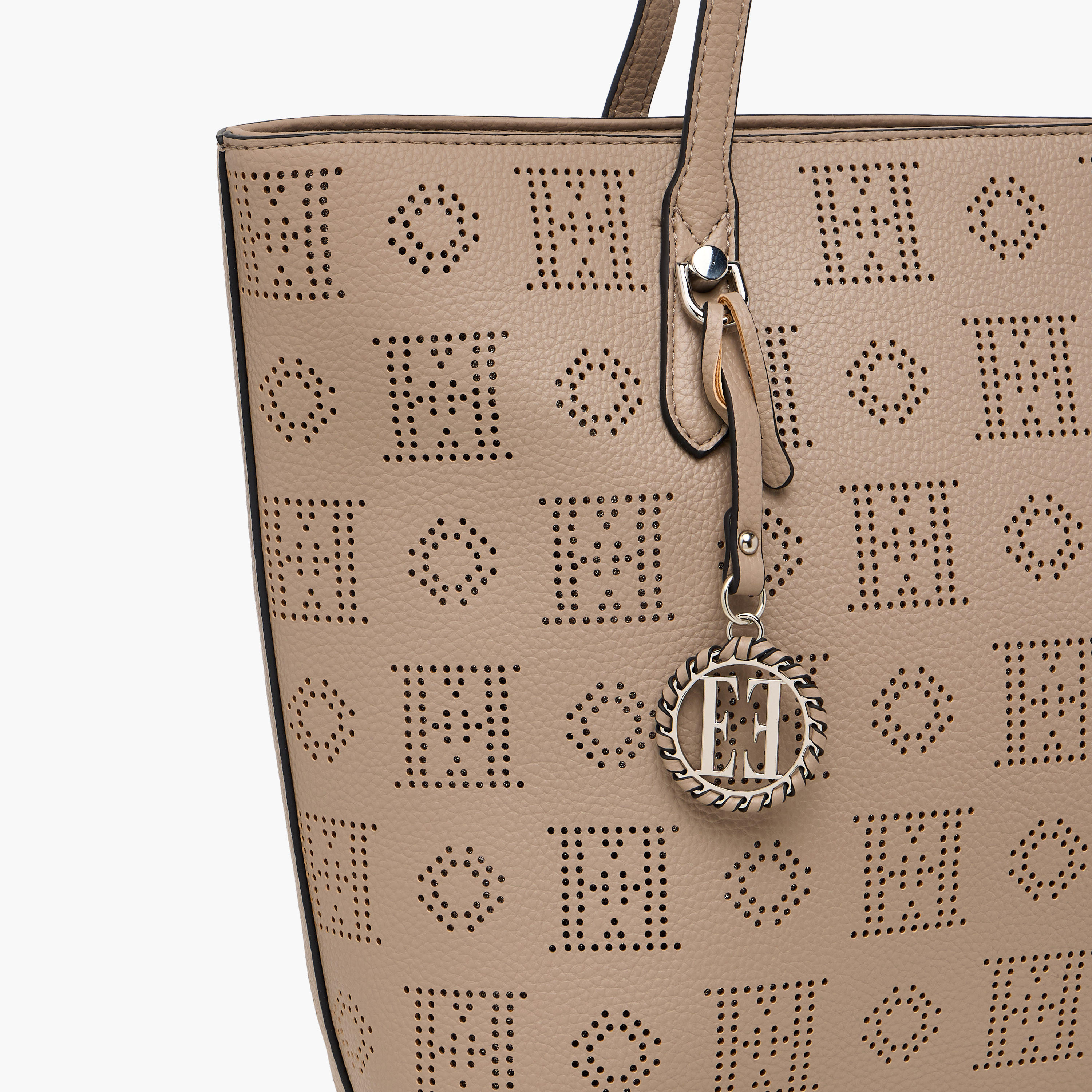 Elle Laser Cut Tote Bag with Double Handle and Zip Closure-women-bagsandwallets-handbags-image-5