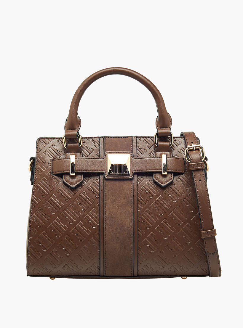 شنطة توتي بحزام قابل للفصل وسحاب إغلاق ونقوش مونوجرام من إيل-women-bagsandwallets-handbags-image-1