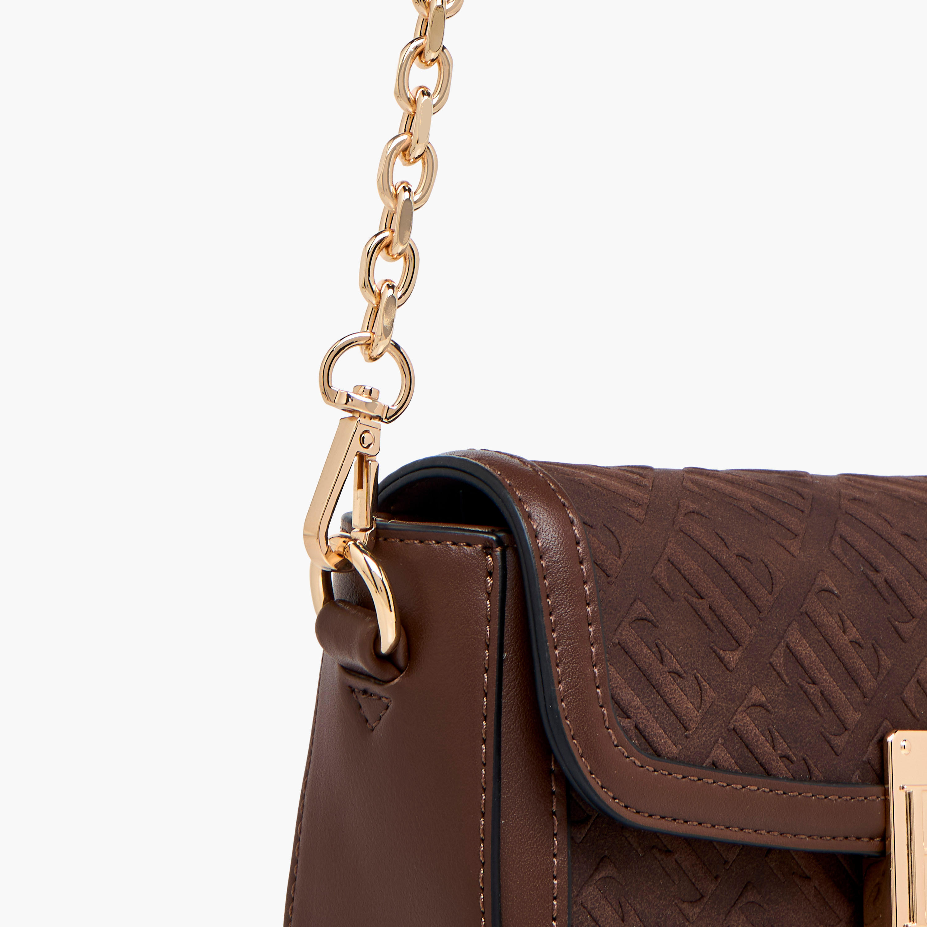 شنطة كتف بنقوش مونوجرام وحزام سلسلة قابلة للفصل من إيل-women-bagsandwallets-handbags-image-7