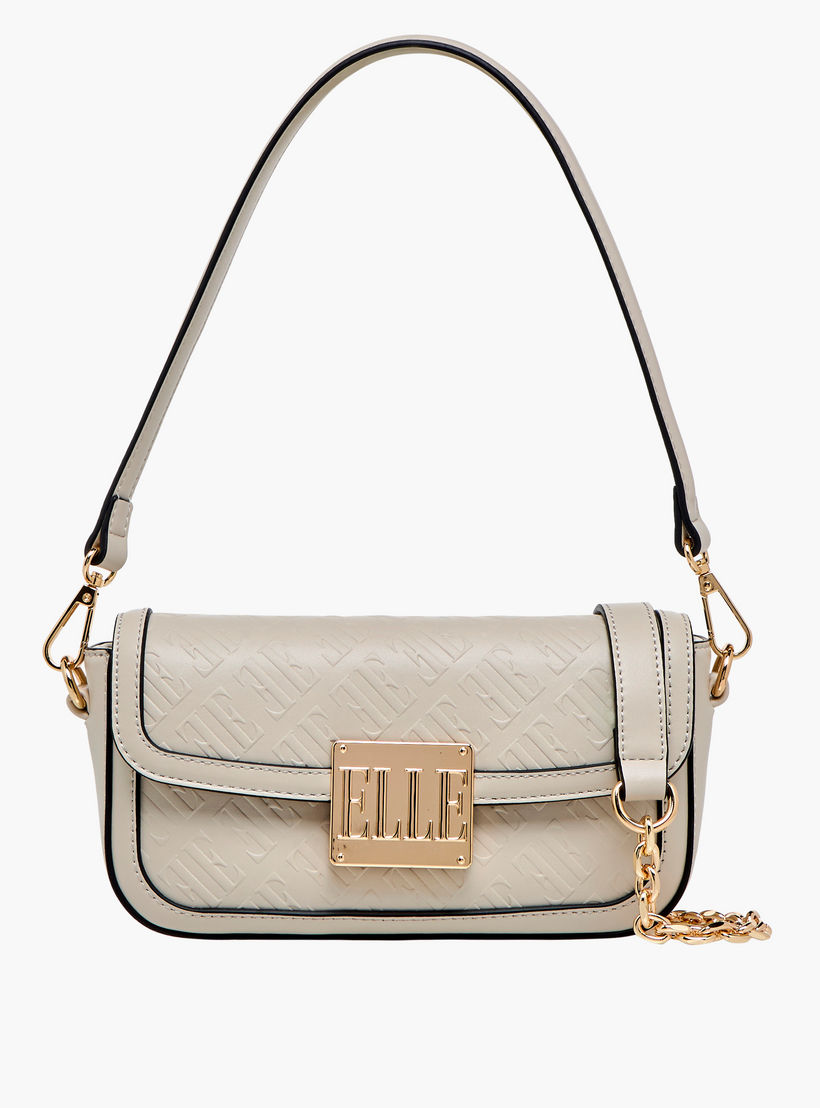 شنطة كتف بنقوش مونوجرام وحزام سلسلة قابلة للفصل من إيل-women-bagsandwallets-handbags-image-1