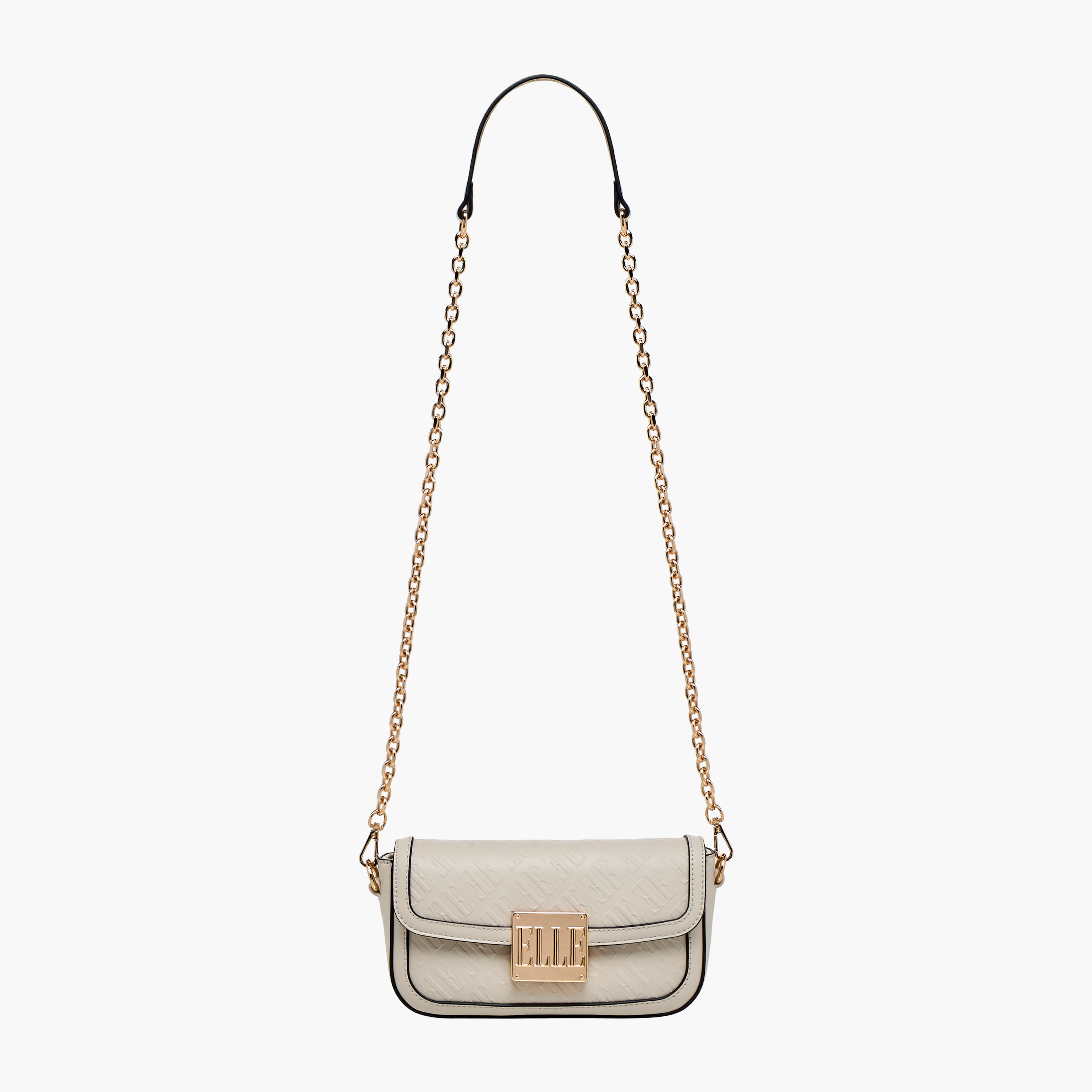 Elle Monogram Embossed Shoulder Bag with Detachable Chain Strap-women-bagsandwallets-handbags-image-4