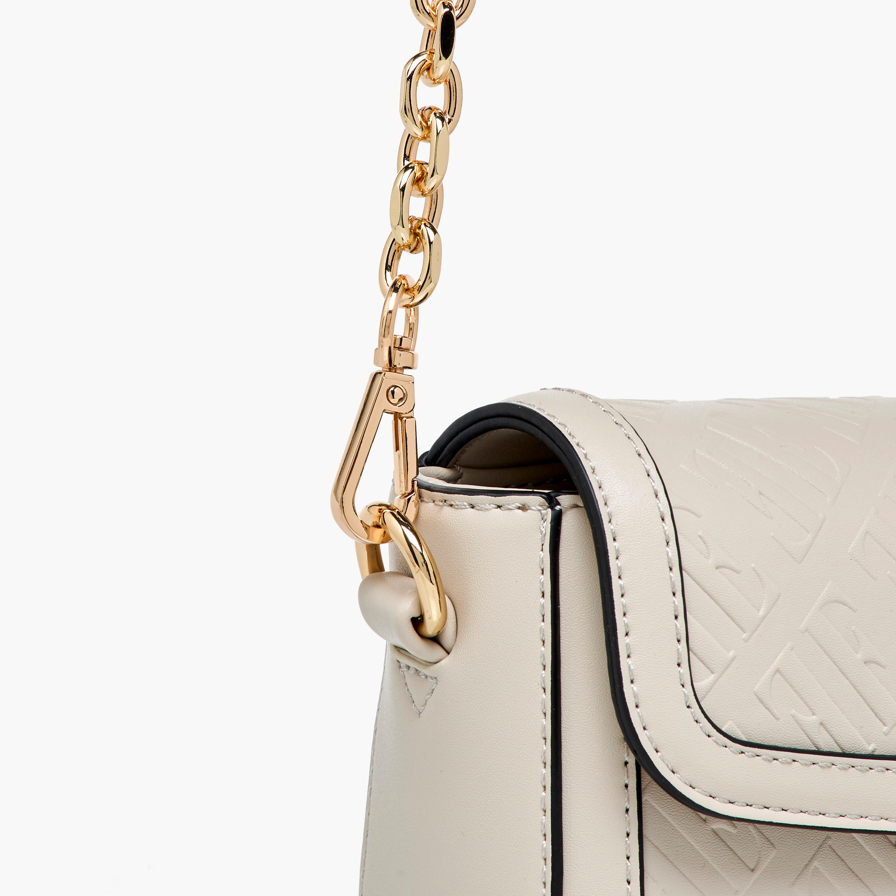 Elle Monogram Embossed Shoulder Bag with Detachable Chain Strap-women-bagsandwallets-handbags-image-7