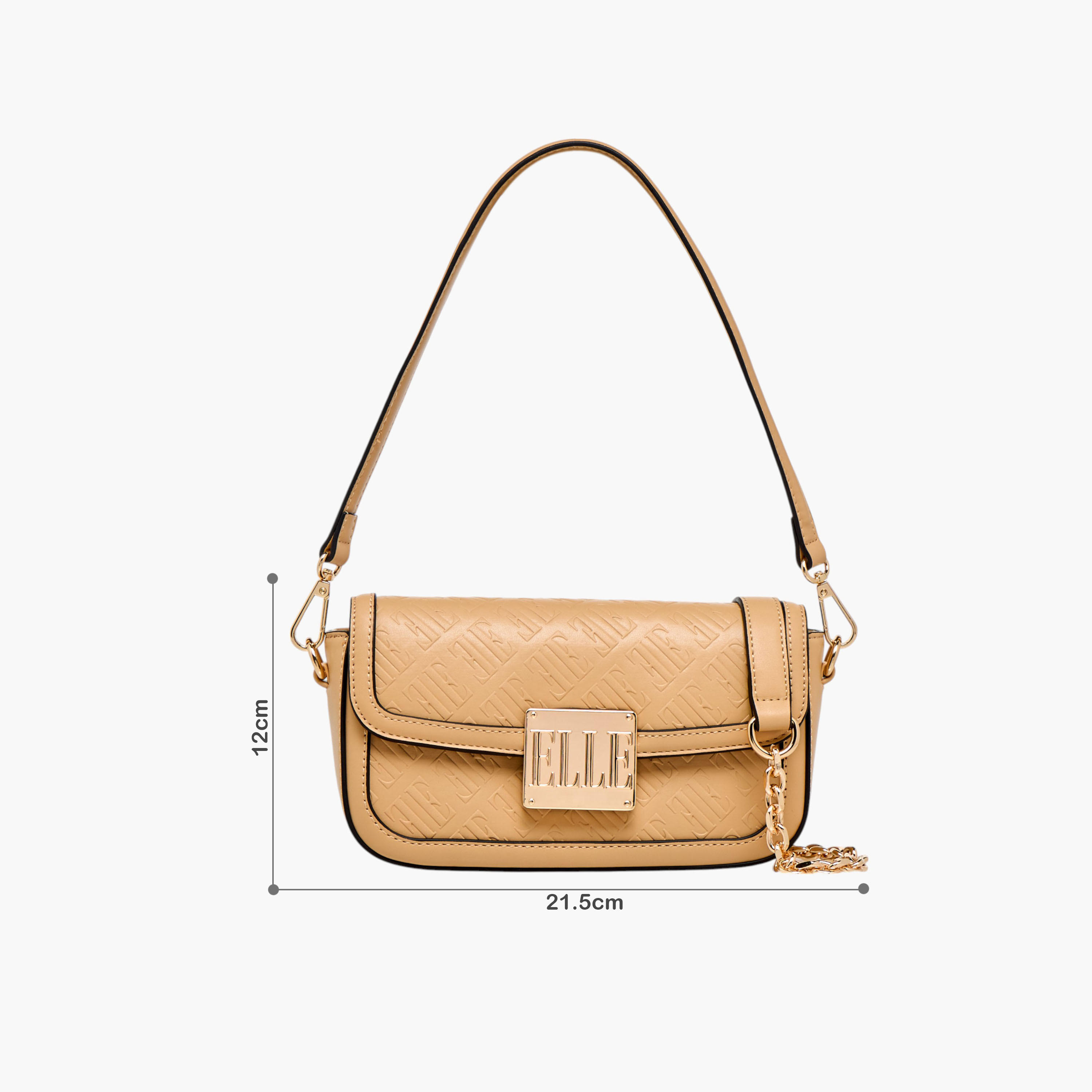 شنطة كتف بنقوش مونوجرام وحزام سلسلة قابلة للفصل من إيل-women-bagsandwallets-handbags-image-9