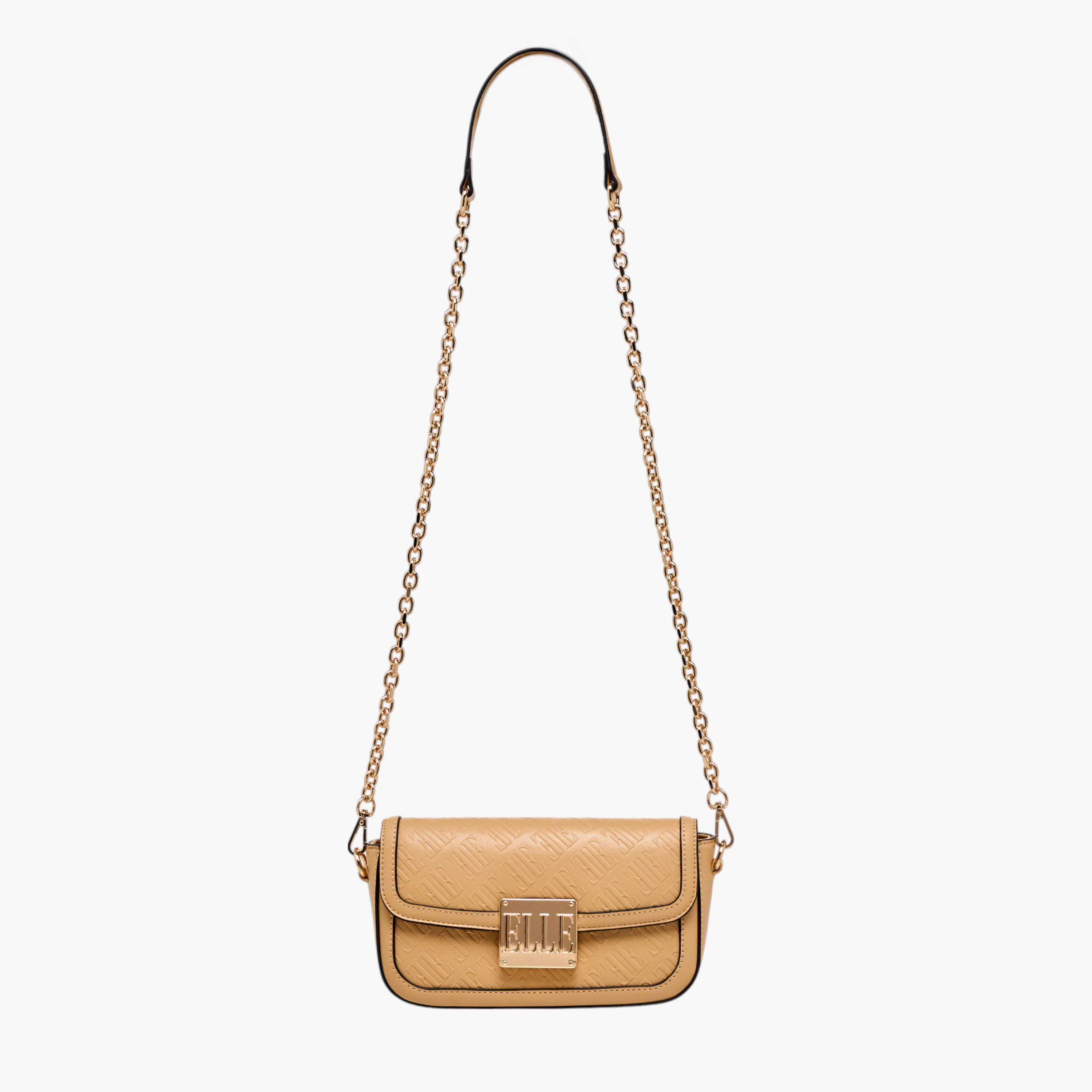 شنطة كتف بنقوش مونوجرام وحزام سلسلة قابلة للفصل من إيل-women-bagsandwallets-handbags-image-7
