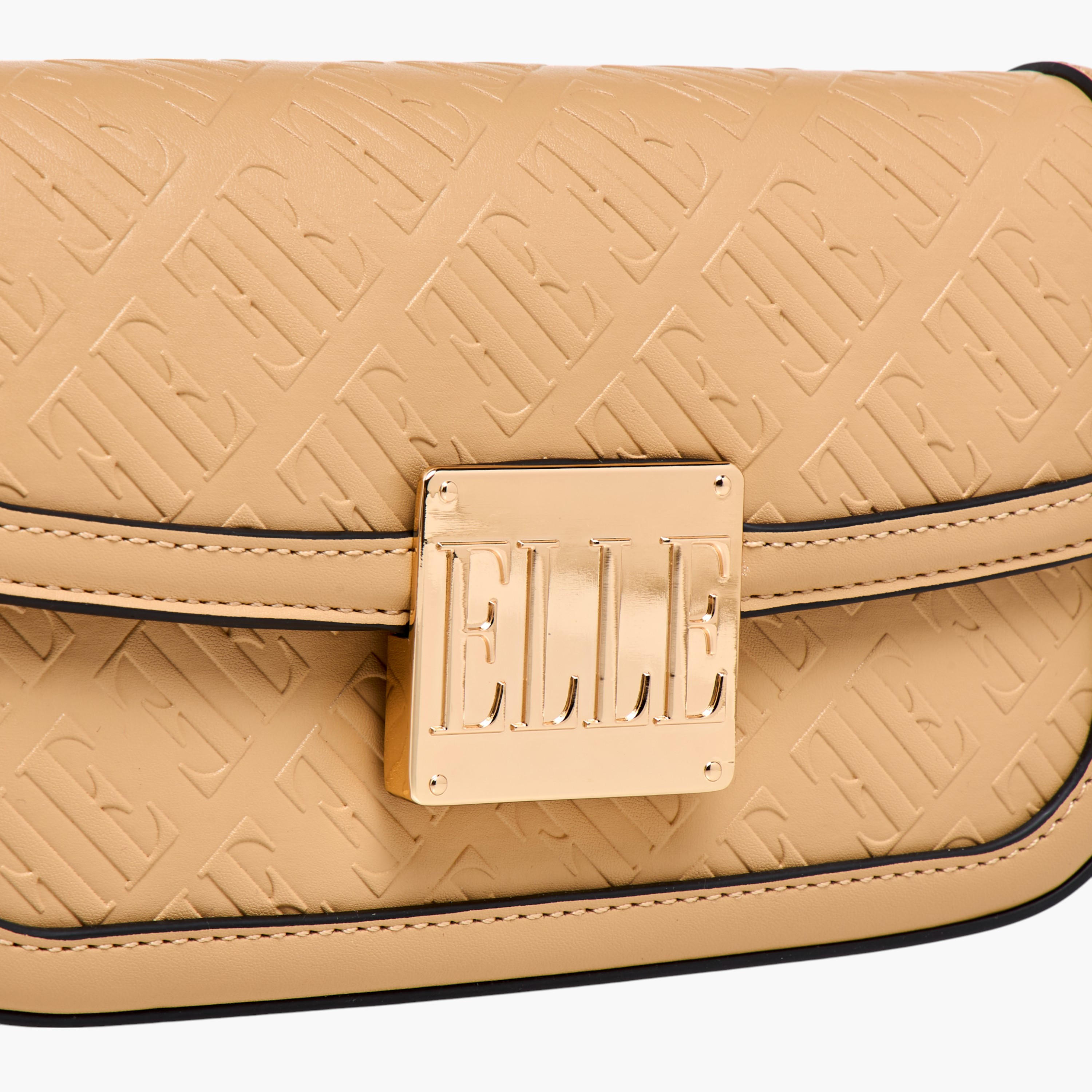 Elle Monogram Embossed Shoulder Bag with Detachable Chain Strap-women-bagsandwallets-handbags-image-6