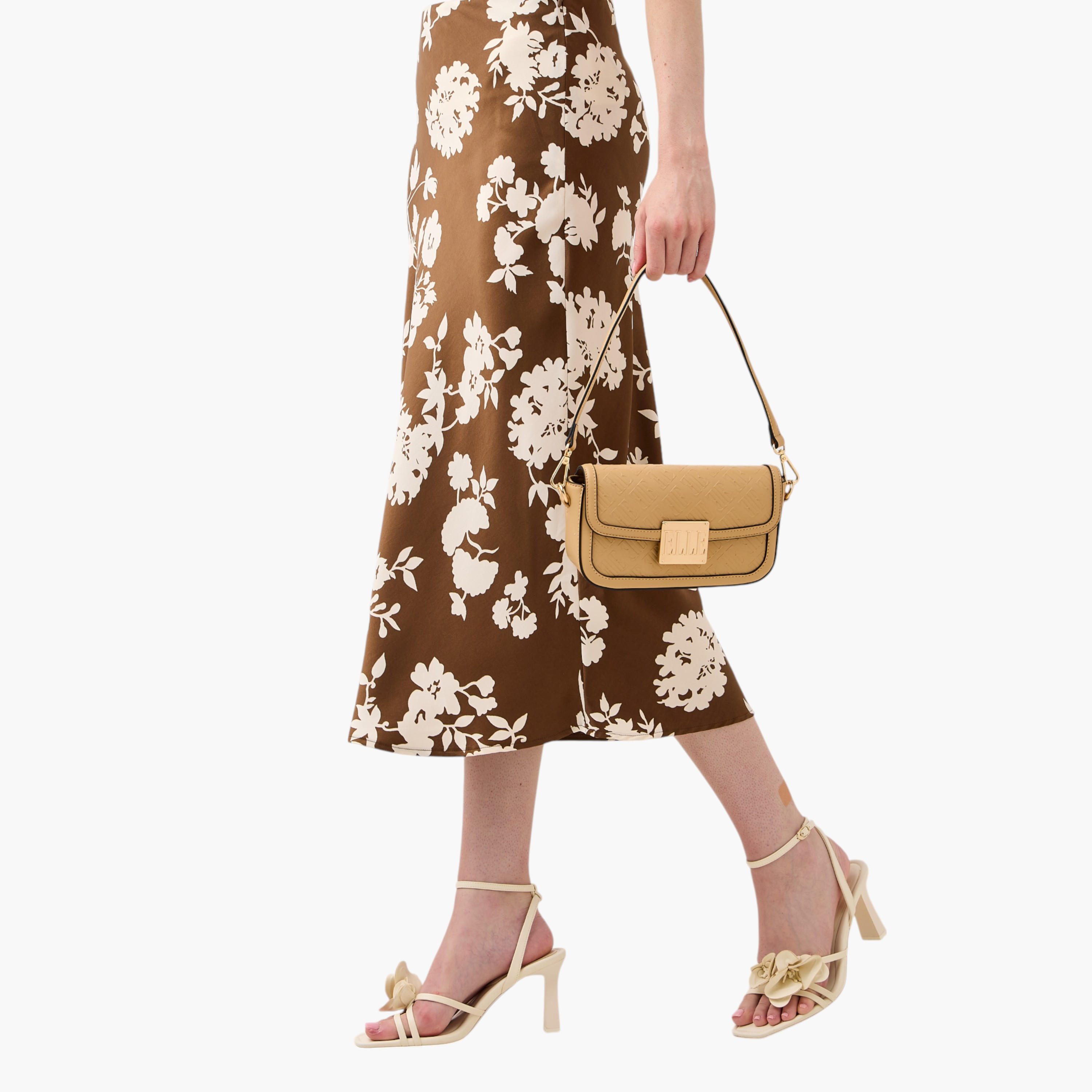 Elle Monogram Embossed Shoulder Bag with Detachable Chain Strap-women-bagsandwallets-handbags-image-9