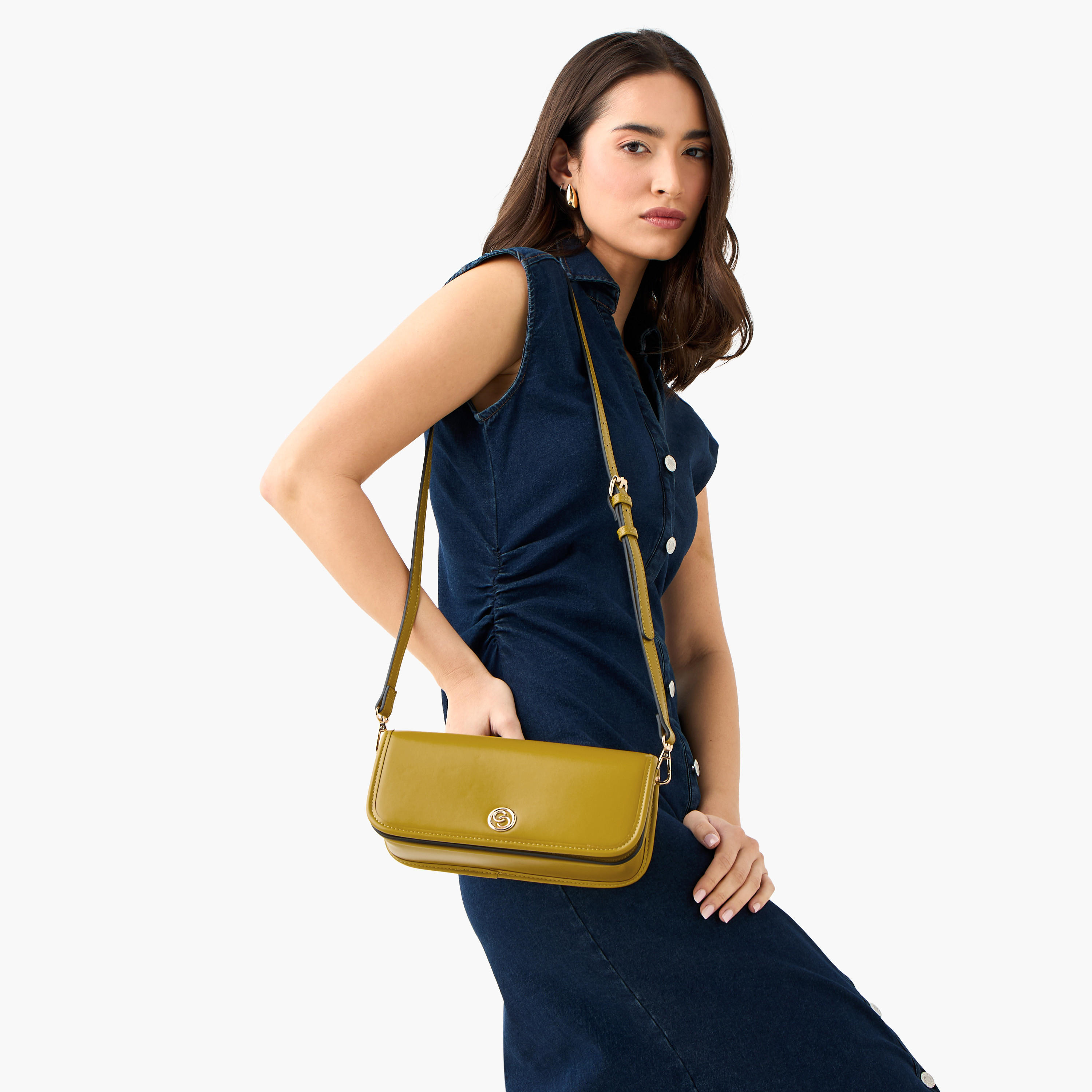 Celeste Solid Crossbody Bag with Detachable Strap and Flap Closure-women-bagsandwallets-handbags-image-3