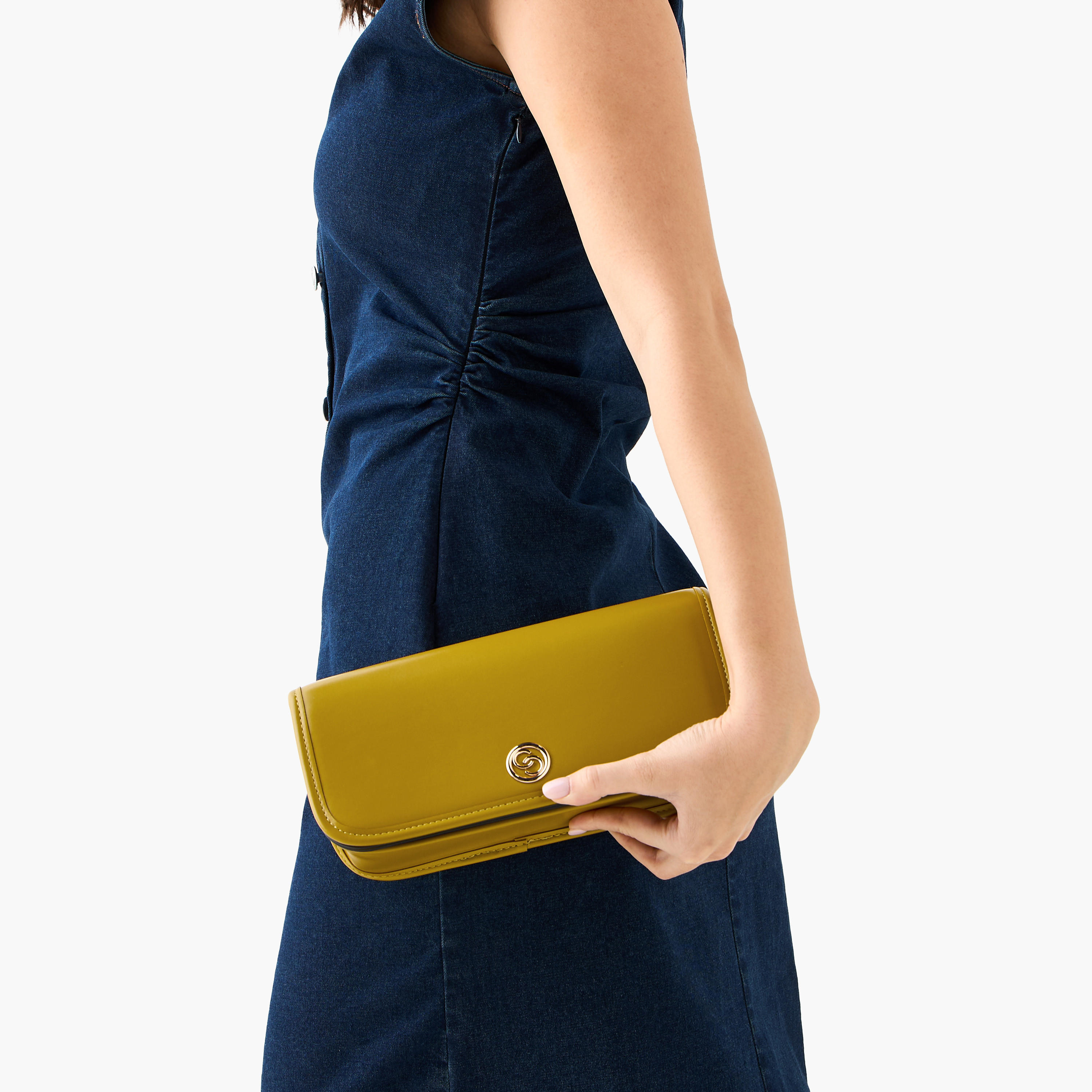 شنطة كروس بودي سادة بحزام قابل للفصل وطية إغلاق من سيليست-women-bagsandwallets-handbags-image-9
