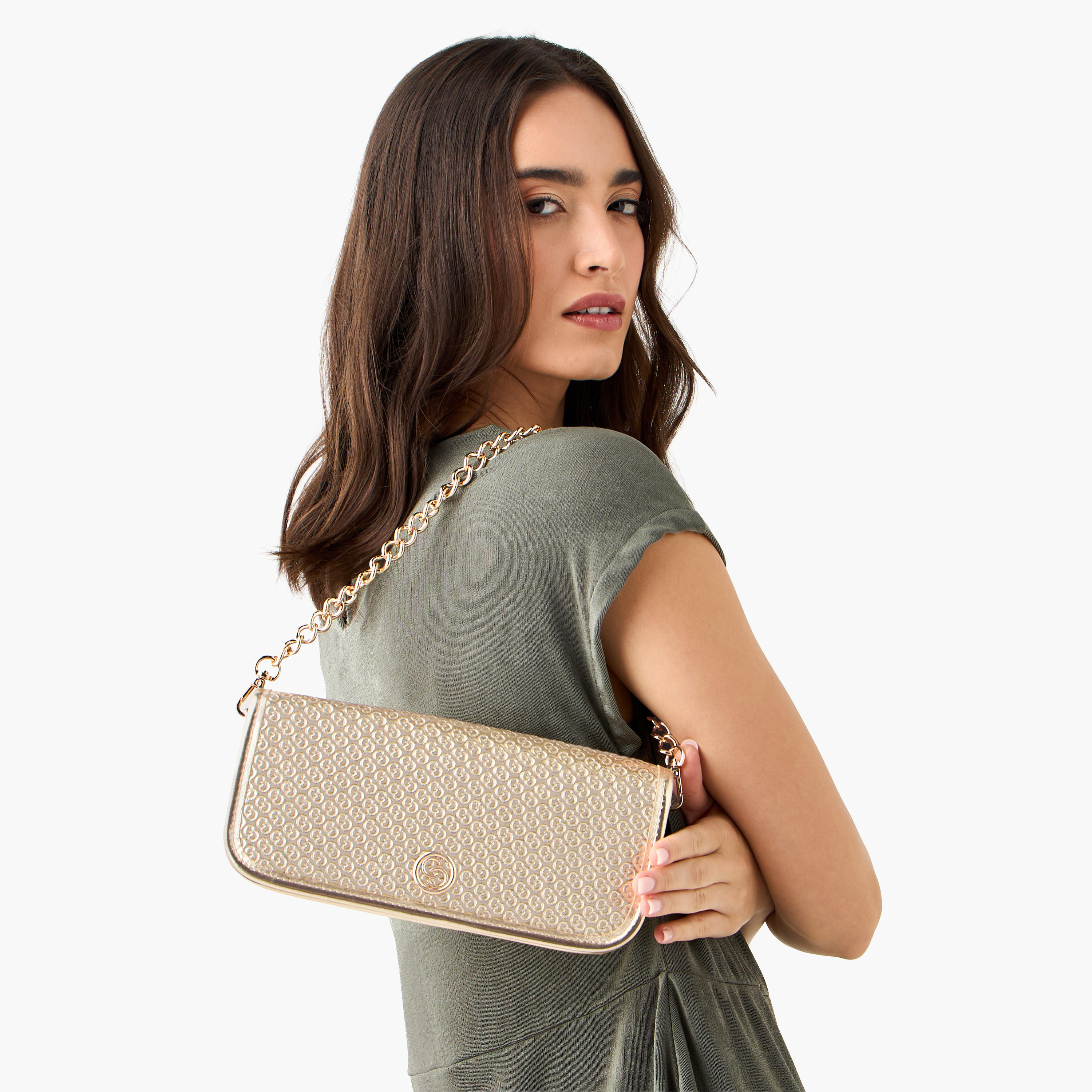 Celeste Monogram Embossed Shoulder Bag with Chain Strap-women-bagsandwallets-handbags-image-9