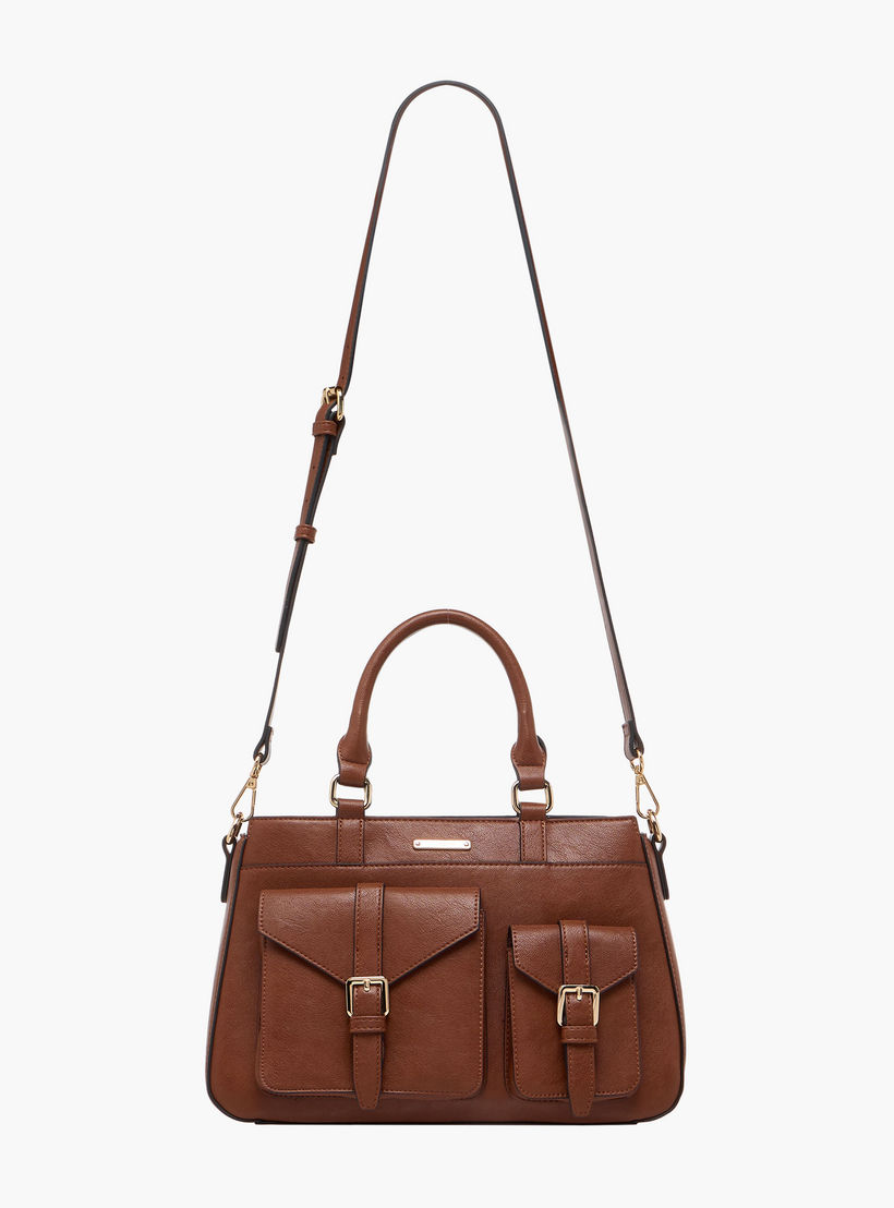 Celeste Solid Tote Bag with Detachable Strap and Zip Closure-women-bagsandwallets-handbags-image-4