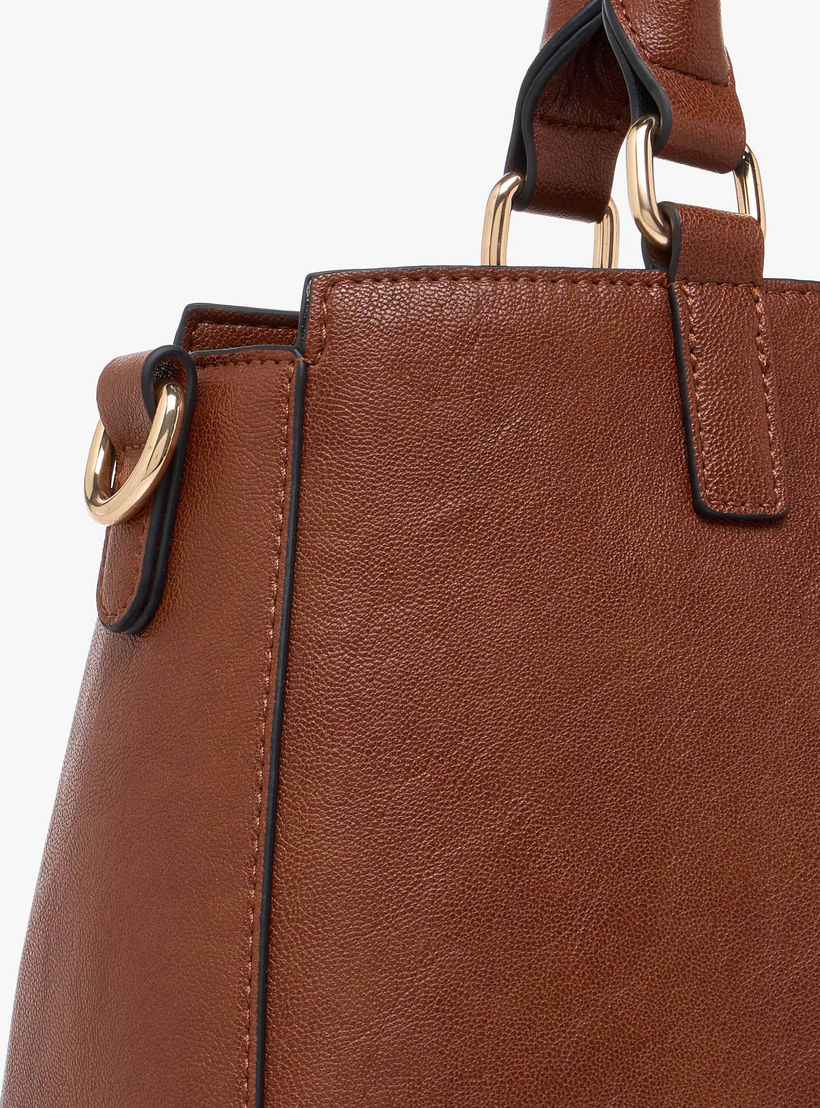 Celeste Solid Tote Bag with Detachable Strap and Zip Closure-women-bagsandwallets-handbags-image-7