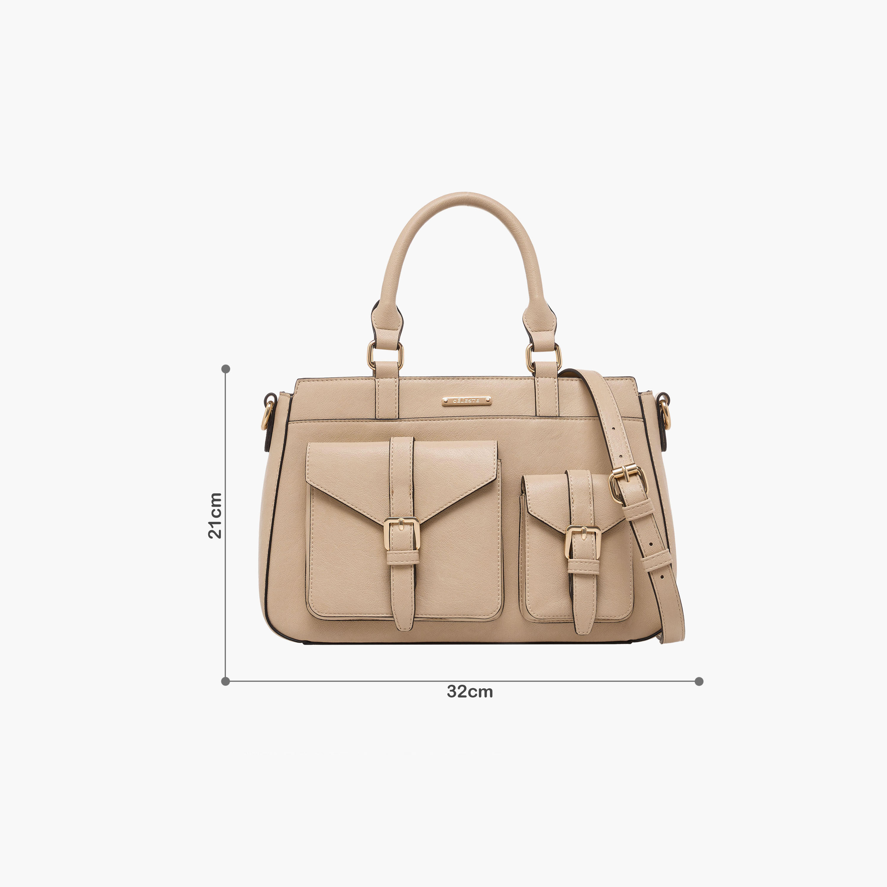 شنطة توتي سادة بحزام قابل للفصل وسحاب إغلاق من سيليست-women-bagsandwallets-handbags-image-2