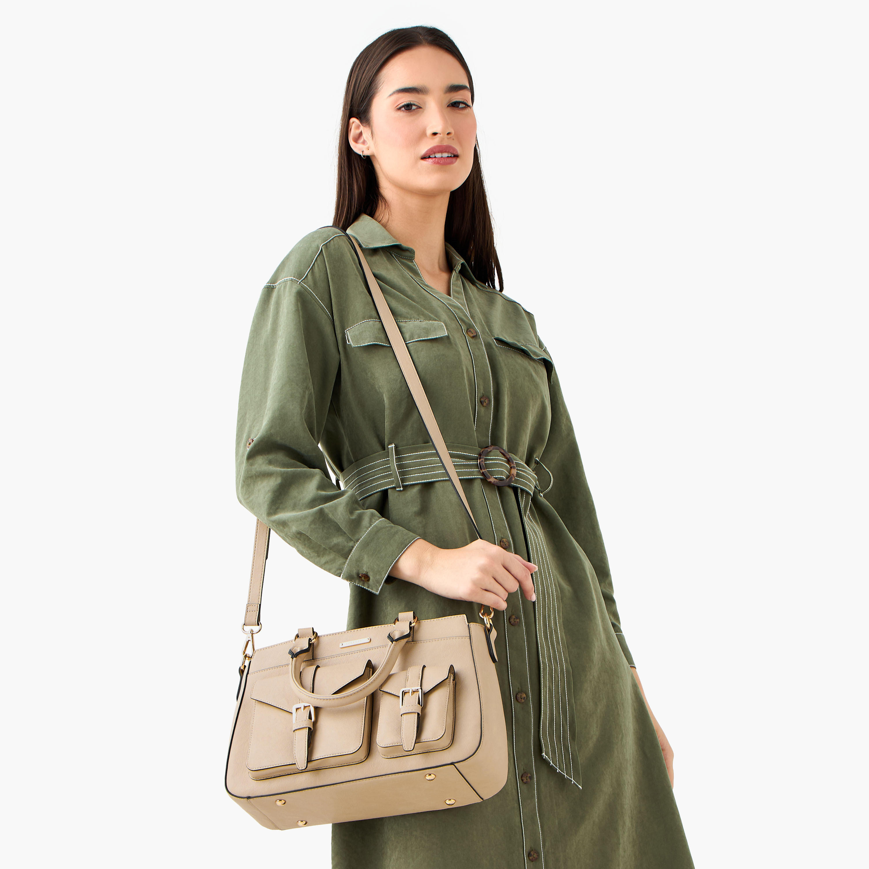 شنطة توتي سادة بحزام قابل للفصل وسحاب إغلاق من سيليست-women-bagsandwallets-handbags-image-3