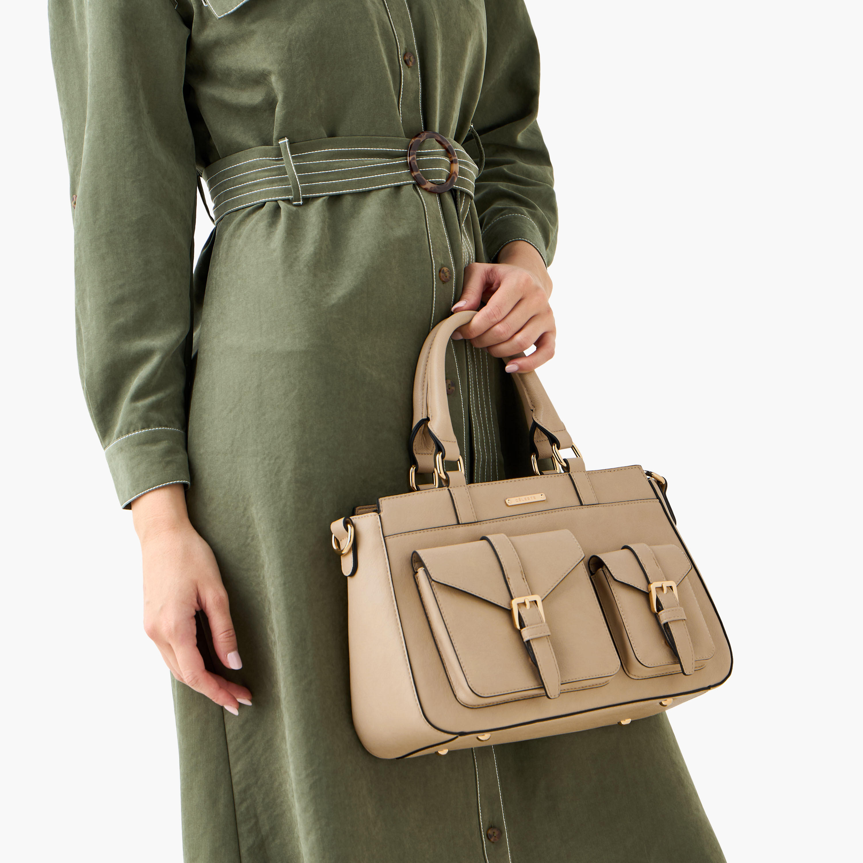 شنطة توتي سادة بحزام قابل للفصل وسحاب إغلاق من سيليست-women-bagsandwallets-handbags-image-9