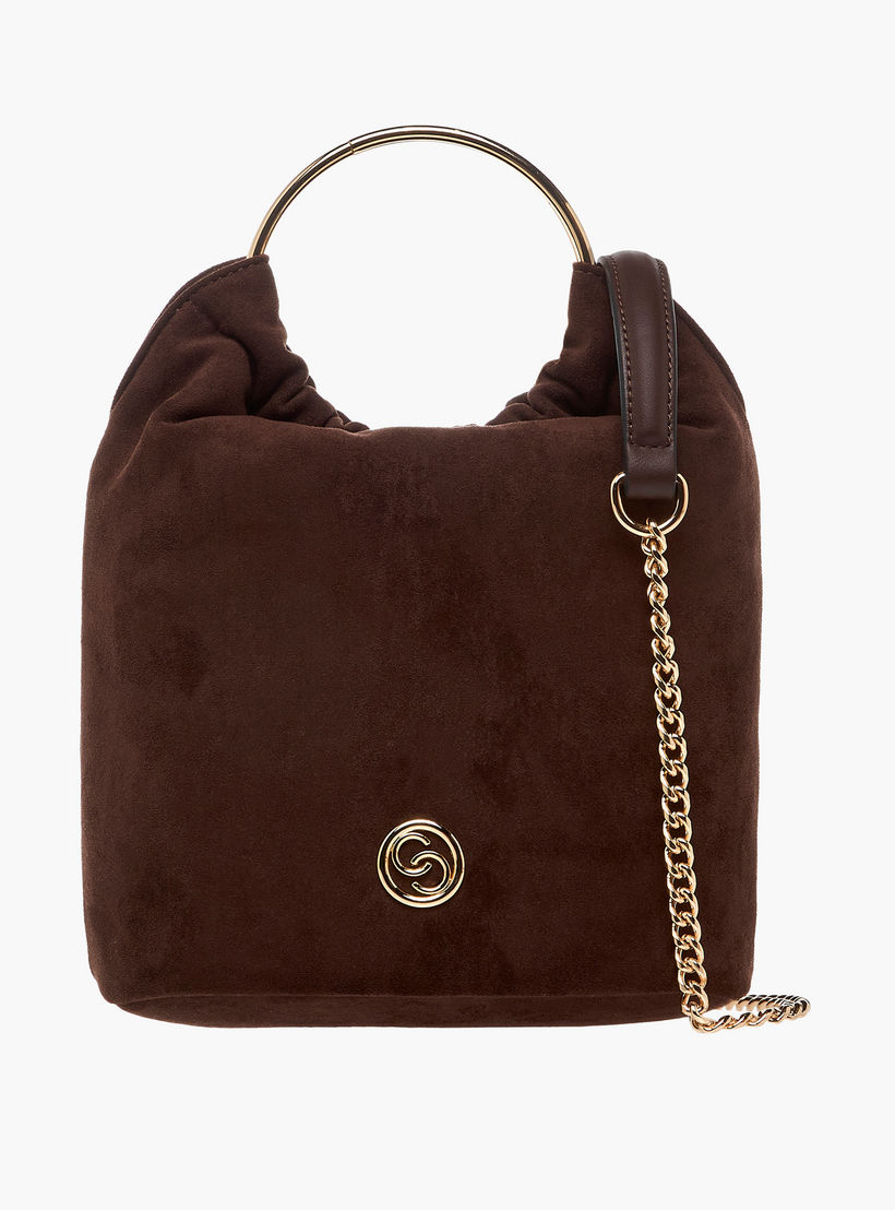 Celeste Solid Crossbody Bag with Detachable Chain Strap and Button Closure-women-bagsandwallets-handbags-image-1