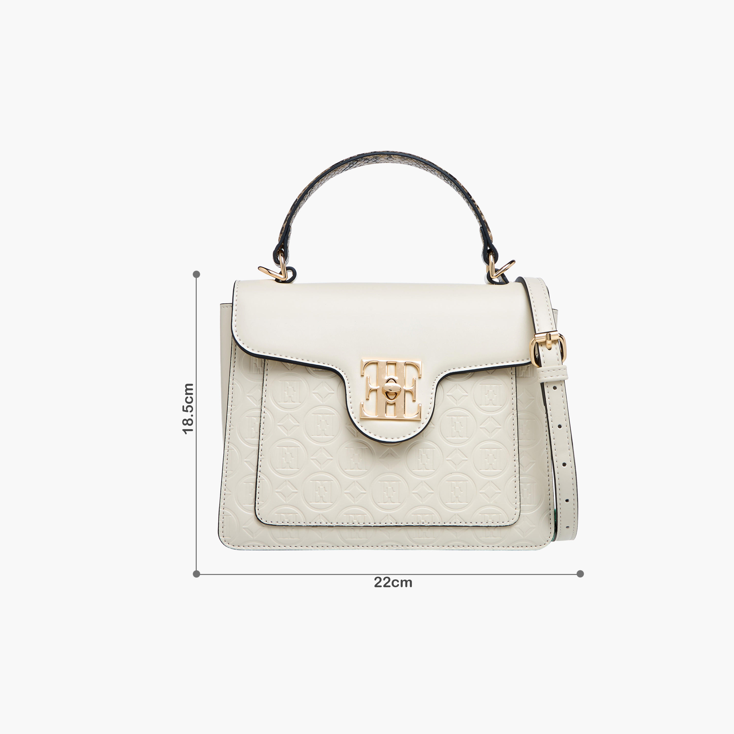 Elle Monogram Embossed Satchel Bag with Top Handle-women-bagsandwallets-handbags-image-2