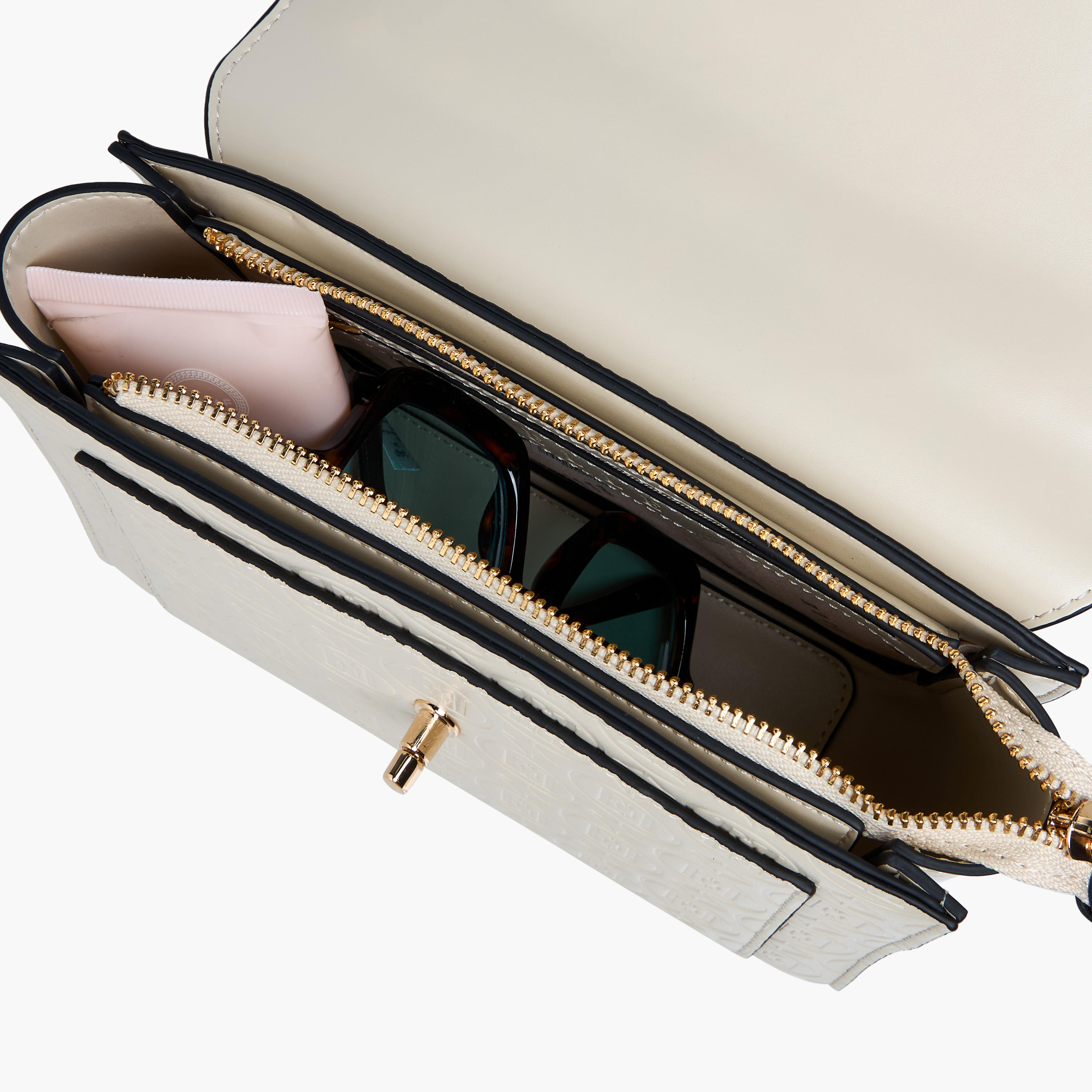 شنطة ساتشيل بارزة الملمس بنقوش مونوجرام مع مقبض علوي من إيل-women-bagsandwallets-handbags-image-10