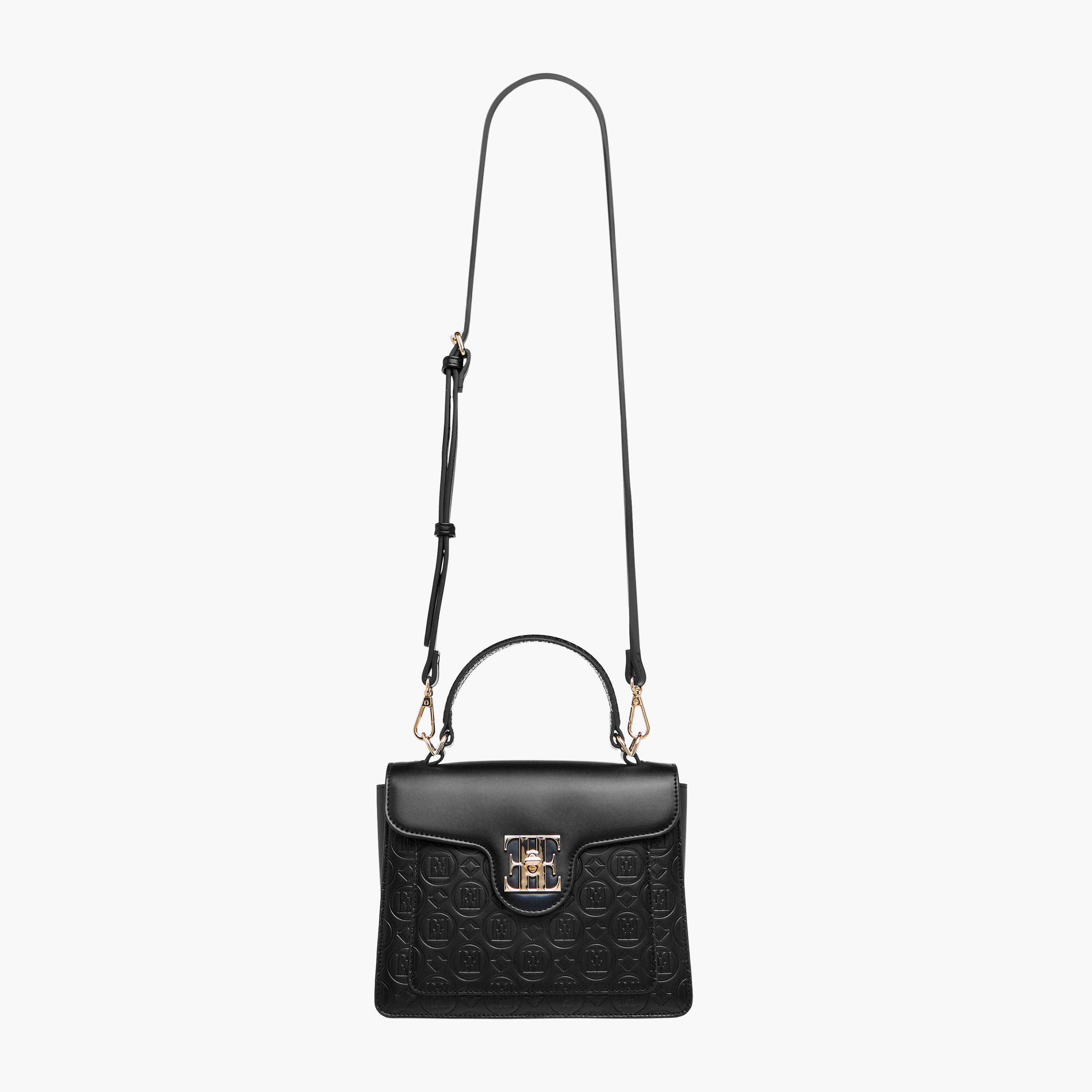 Elle Monogram Embossed Satchel Bag with Top Handle-women-bagsandwallets-handbags-image-3