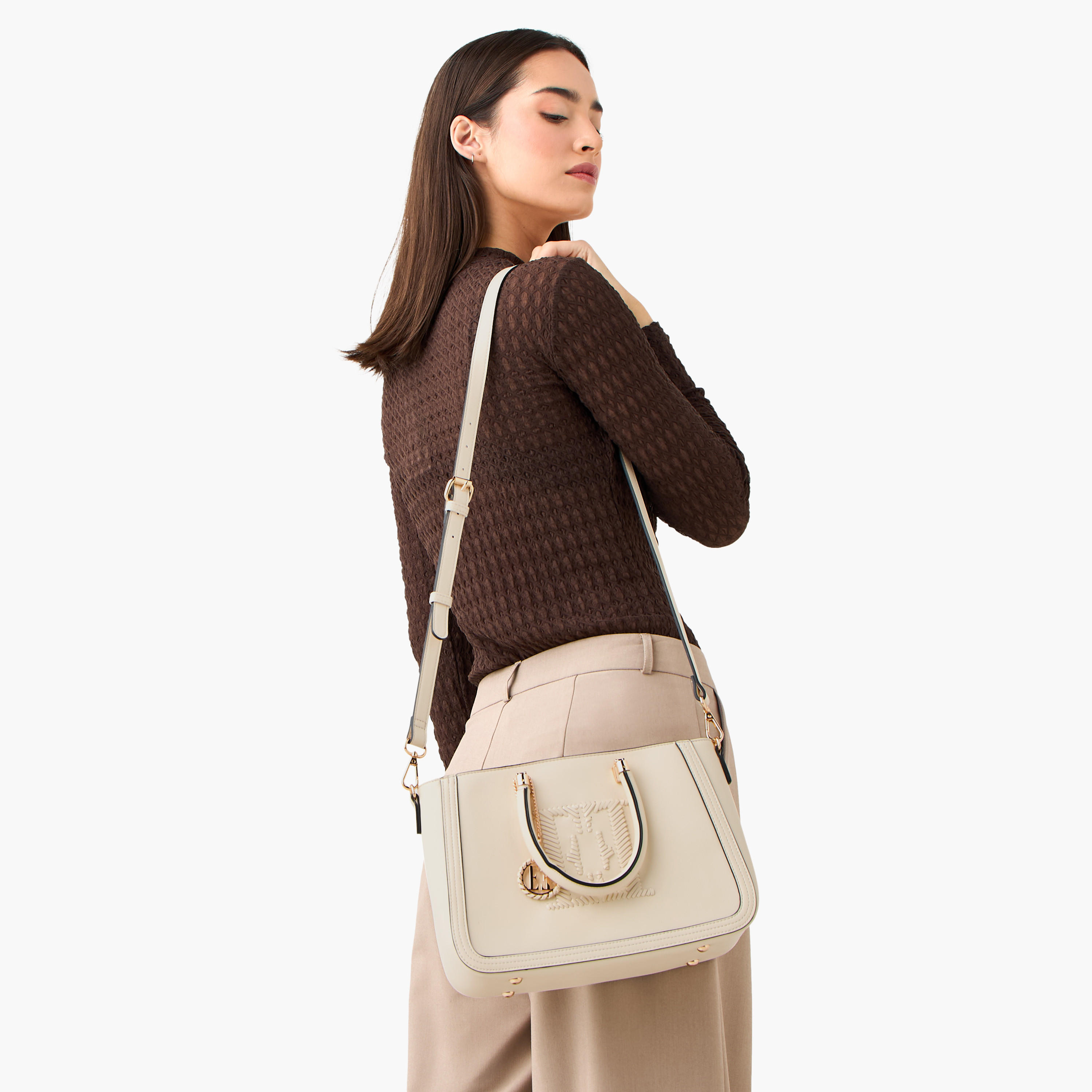Elle Stitch Detail Tote Bag with Zip Closure-women-bagsandwallets-handbags-image-3