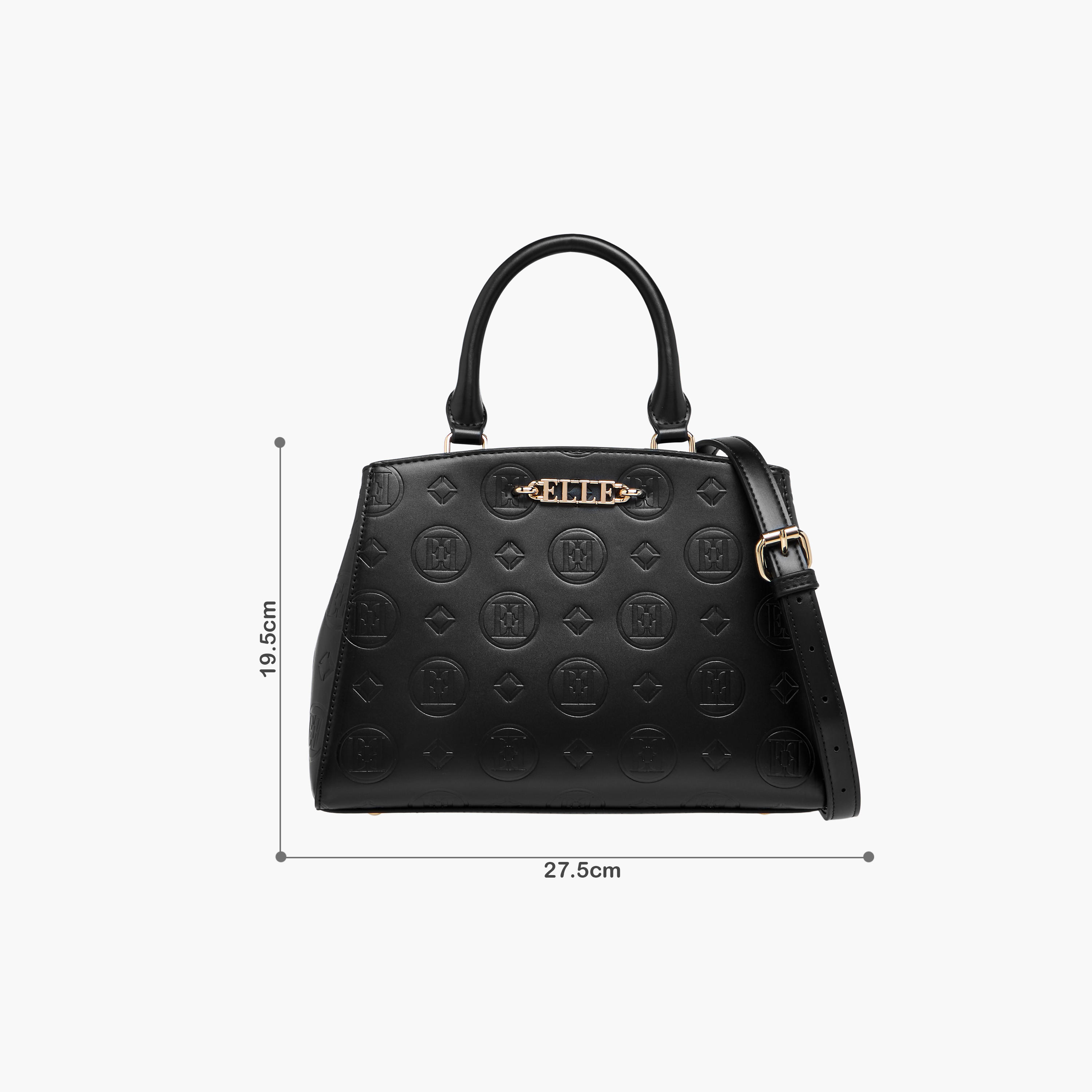 Elle Monogram Embossed Tote Bag with Double Handle-women-bagsandwallets-handbags-image-2