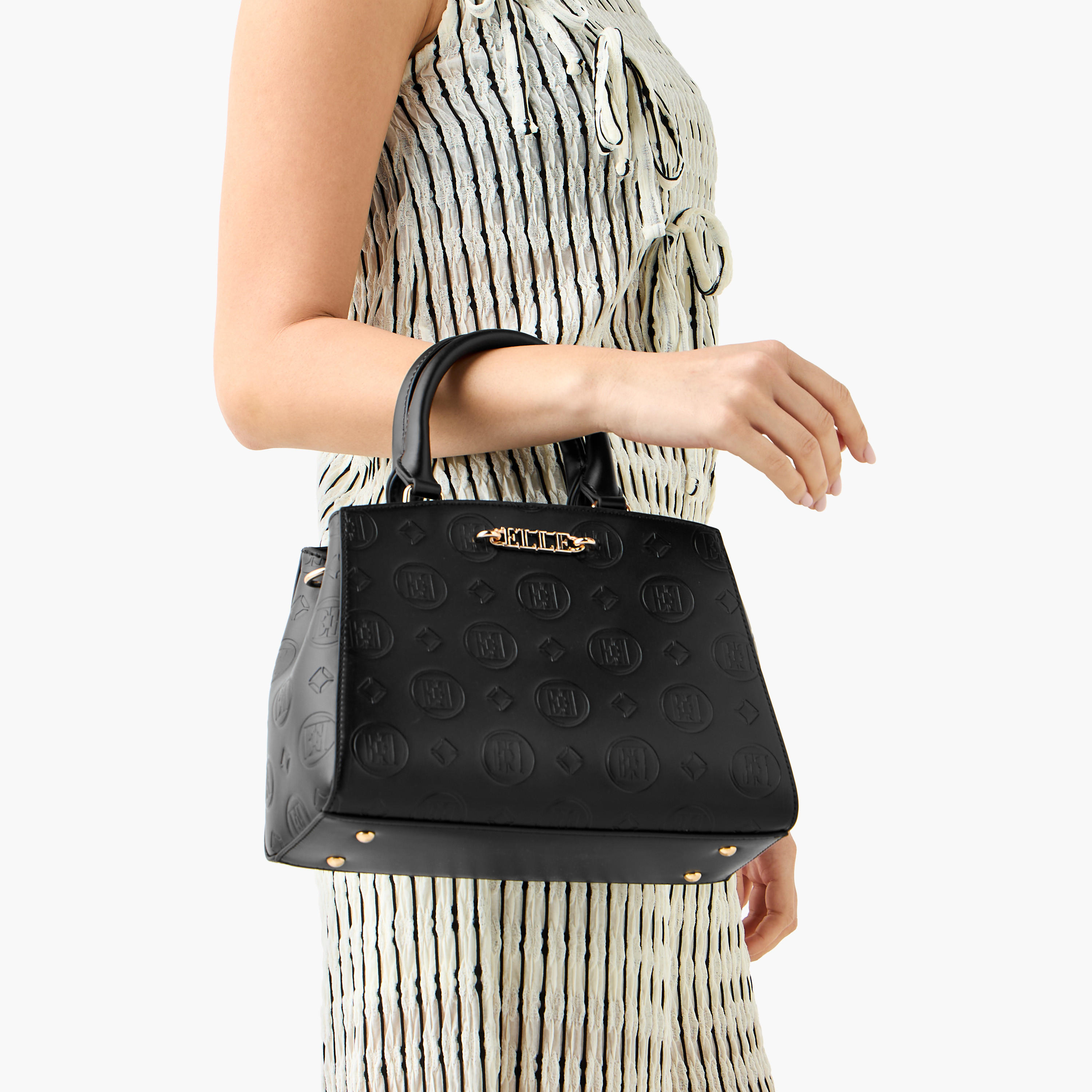 شنطة توتي بنقوش مونوجرام ومقبض مزدوج من إيل-women-bagsandwallets-handbags-image-3