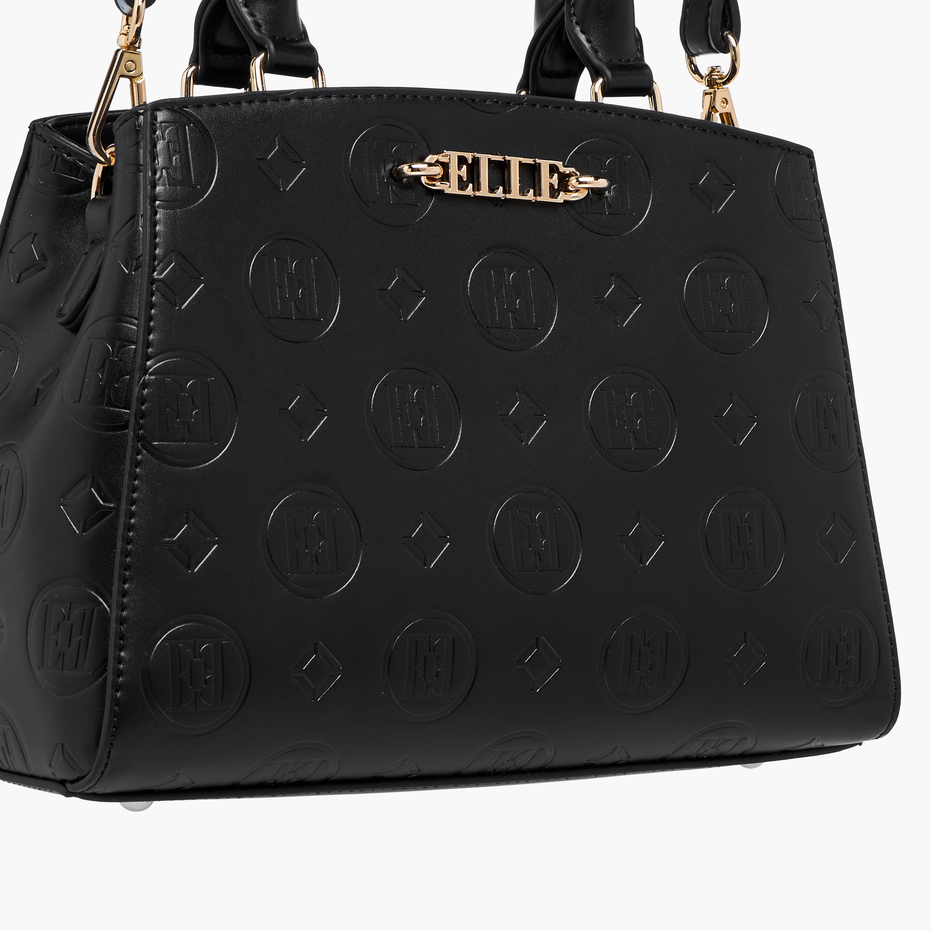 Elle Monogram Embossed Tote Bag with Double Handle-women-bagsandwallets-handbags-image-6