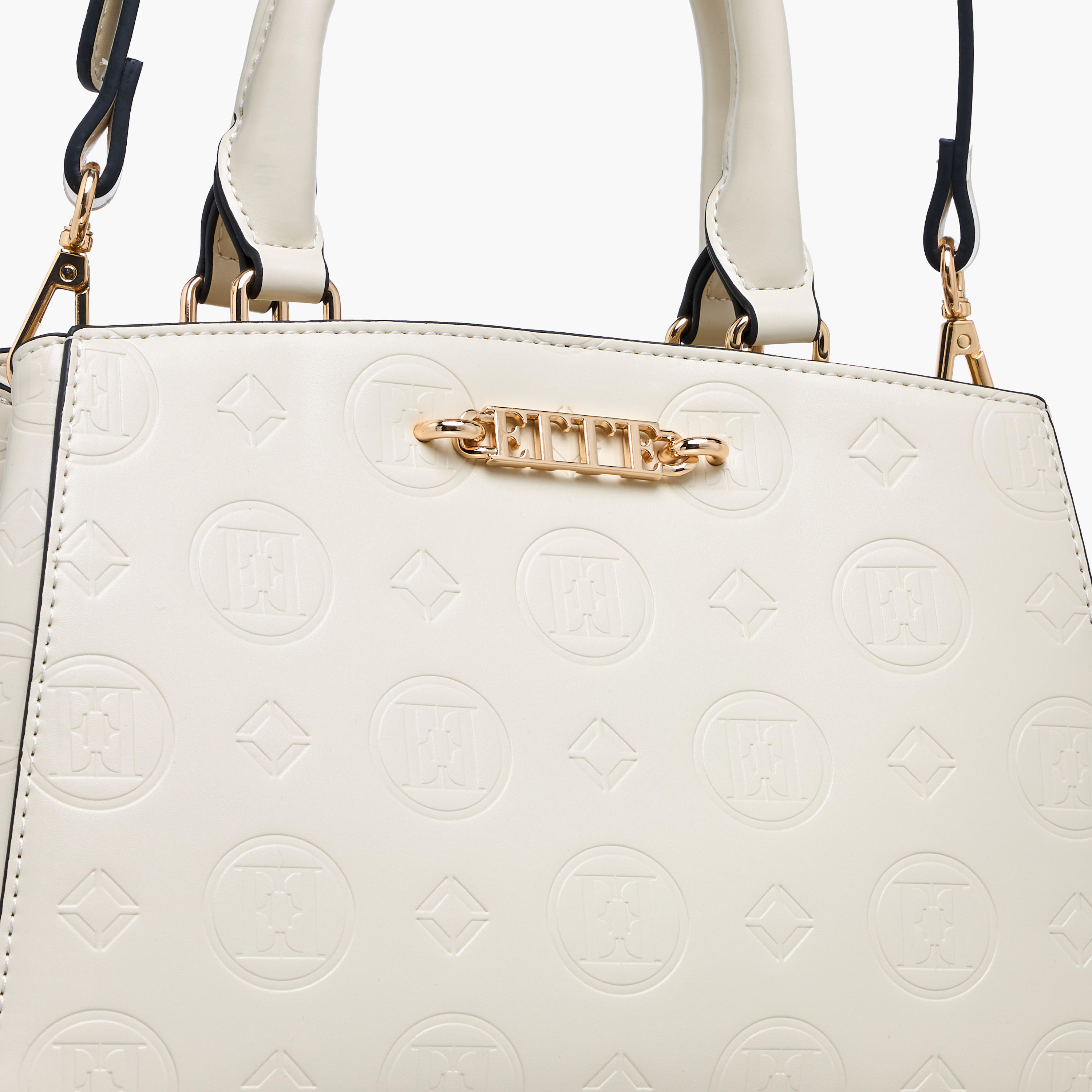 Elle Monogram Embossed Tote Bag with Double Handle-women-bagsandwallets-handbags-image-6