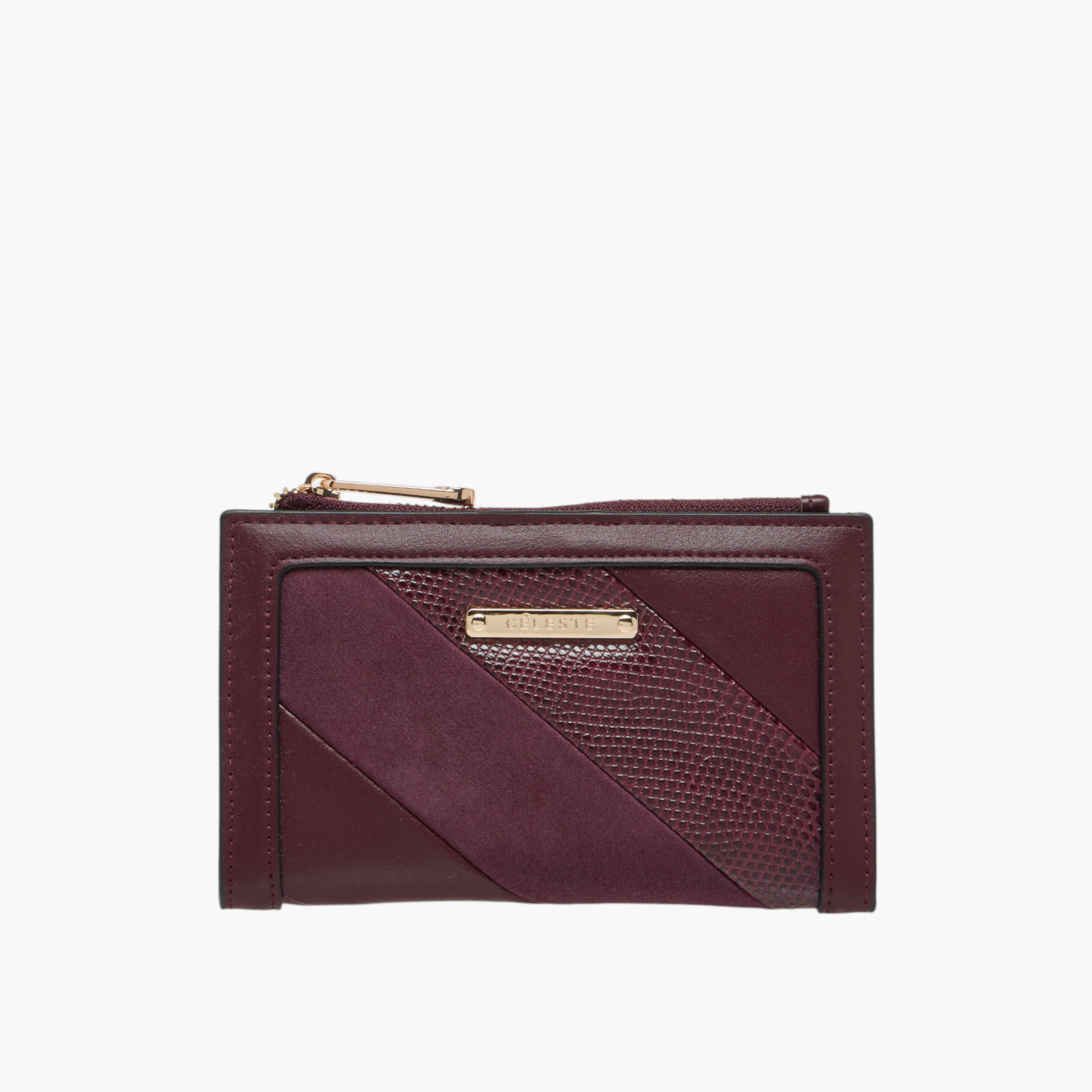 Celeste Textured Bi-Fold Wallet with Snap Button Closure-women-bagsandwallets-wallets-image-1