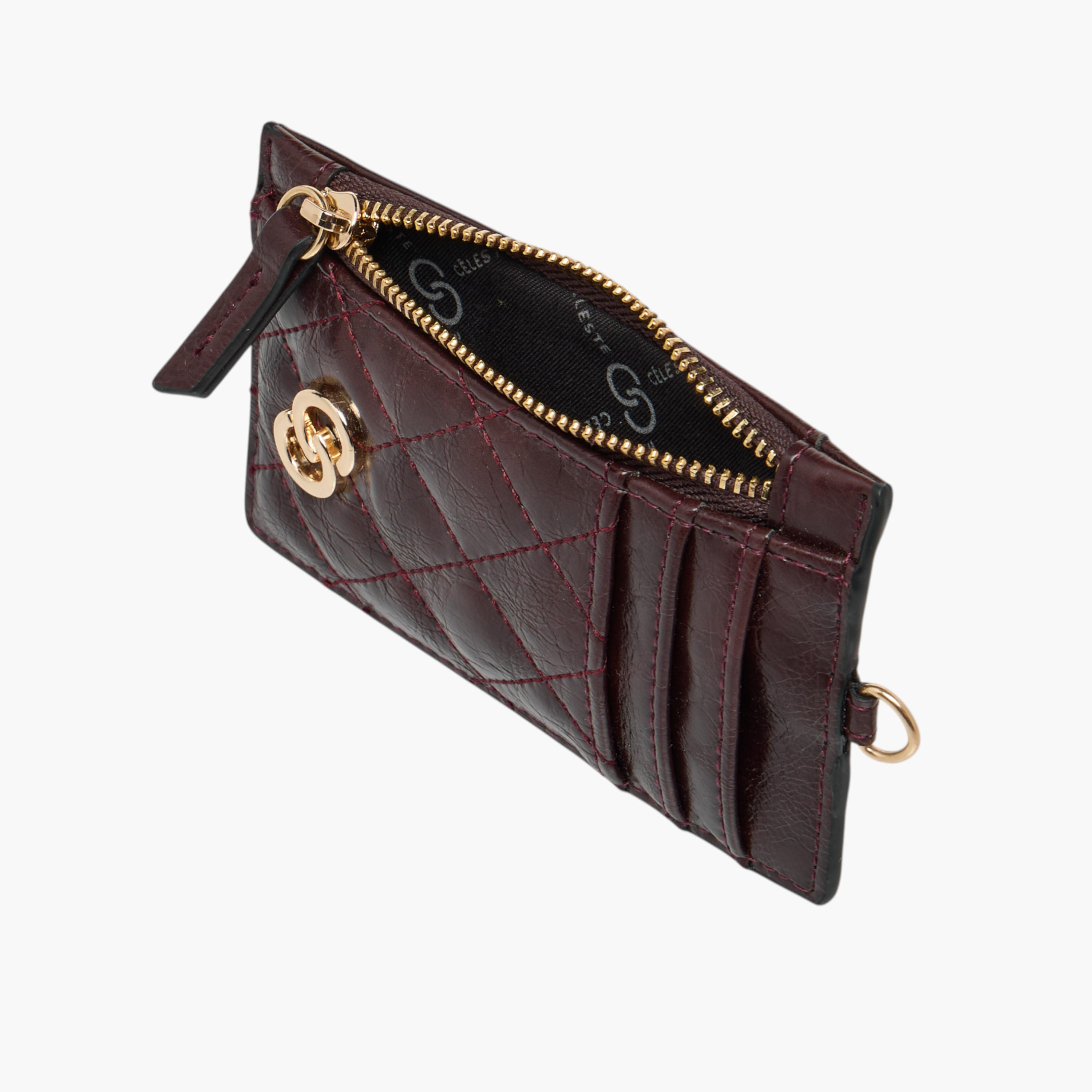 Celeste Quilted Cardholder with Detachable Chain Strap-women-bagsandwallets-wallets-image-7