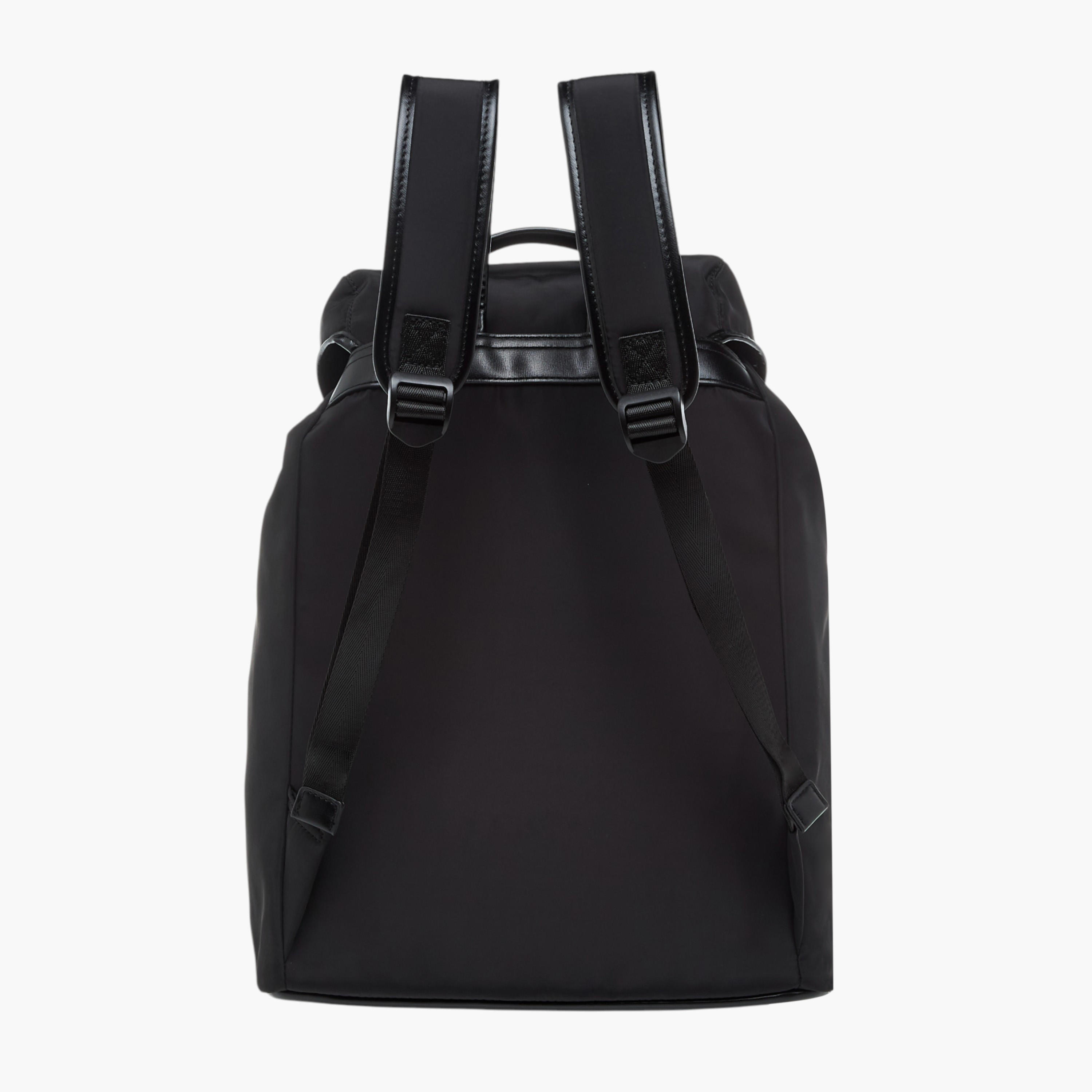 Lee Cooper Solid Backpack with Adjustable Straps - 33x15x43 cm-men-bags-image-4