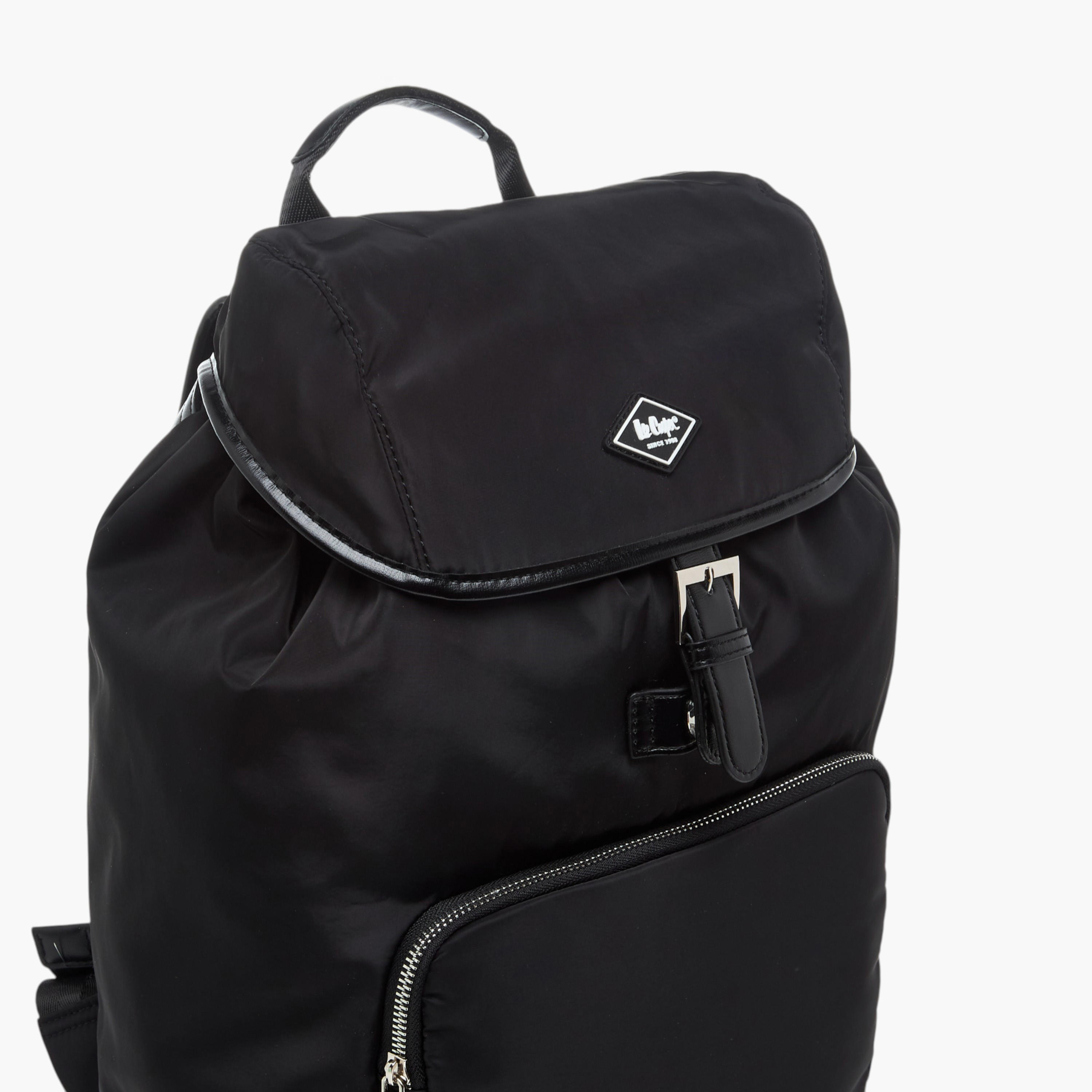 Lee Cooper Solid Backpack with Adjustable Straps - 33x15x43 cm-men-bags-image-5