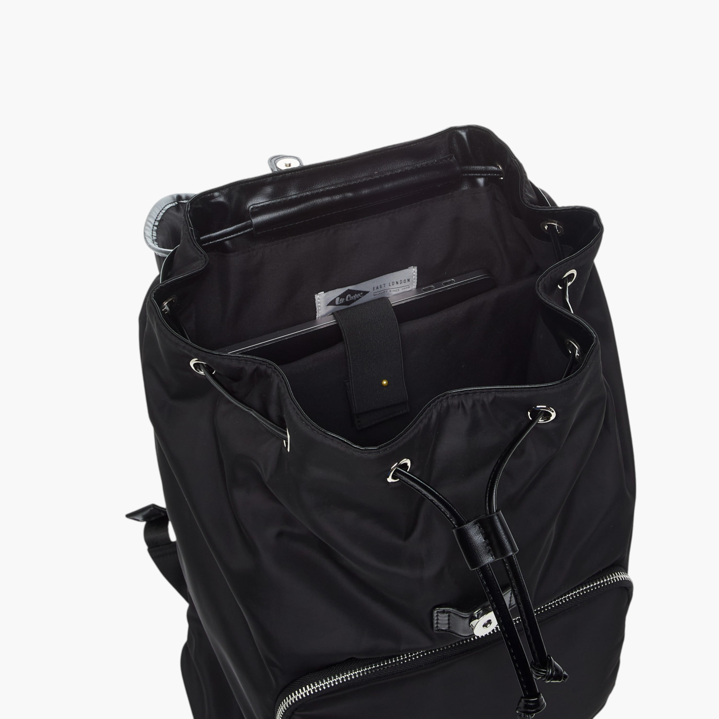 Lee Cooper Solid Backpack with Adjustable Straps - 33x15x43 cm-men-bags-image-9