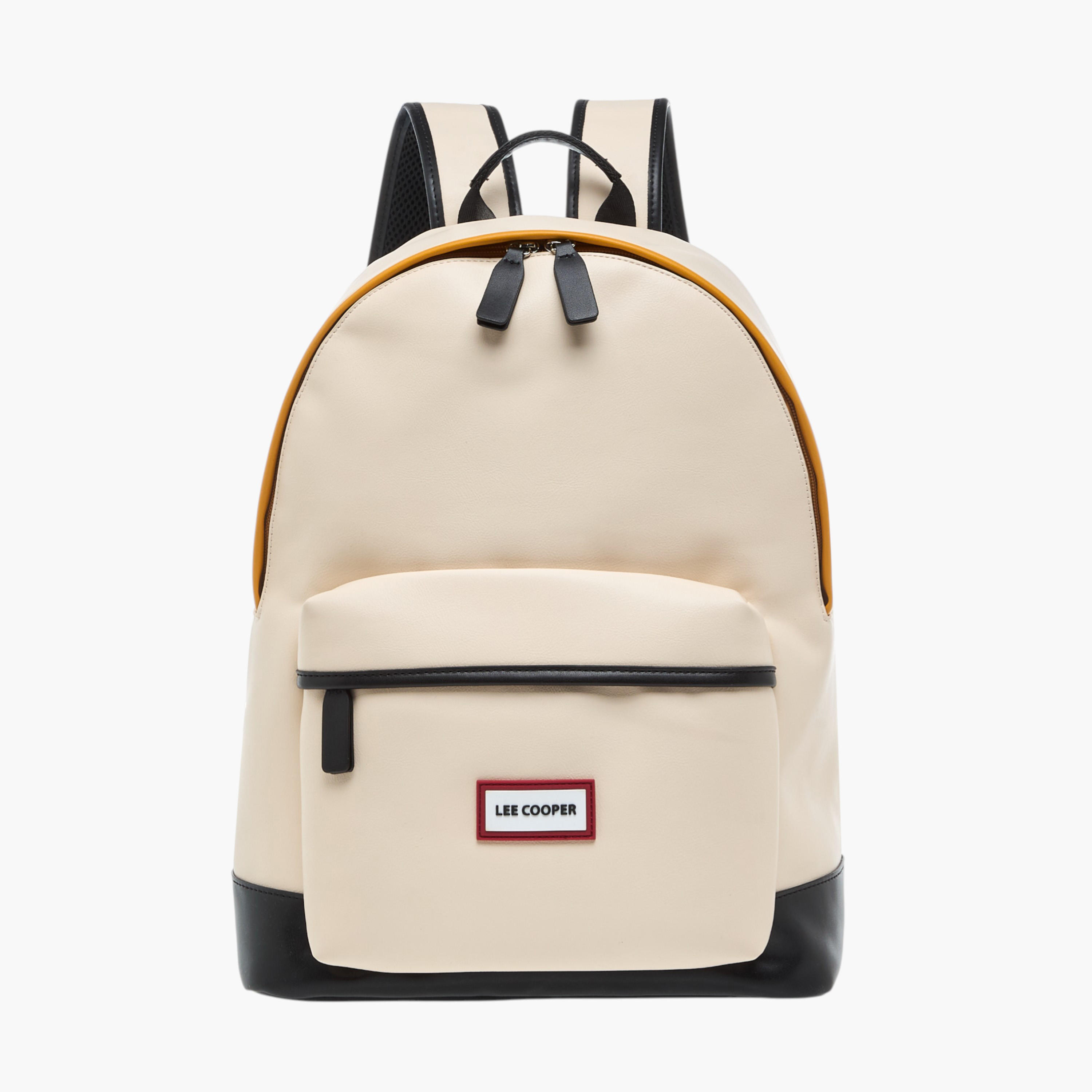 Lee Cooper Solid Backpack with Adjustable Straps and Zip Closure - 31x16x41 cm-men-bags-image-1