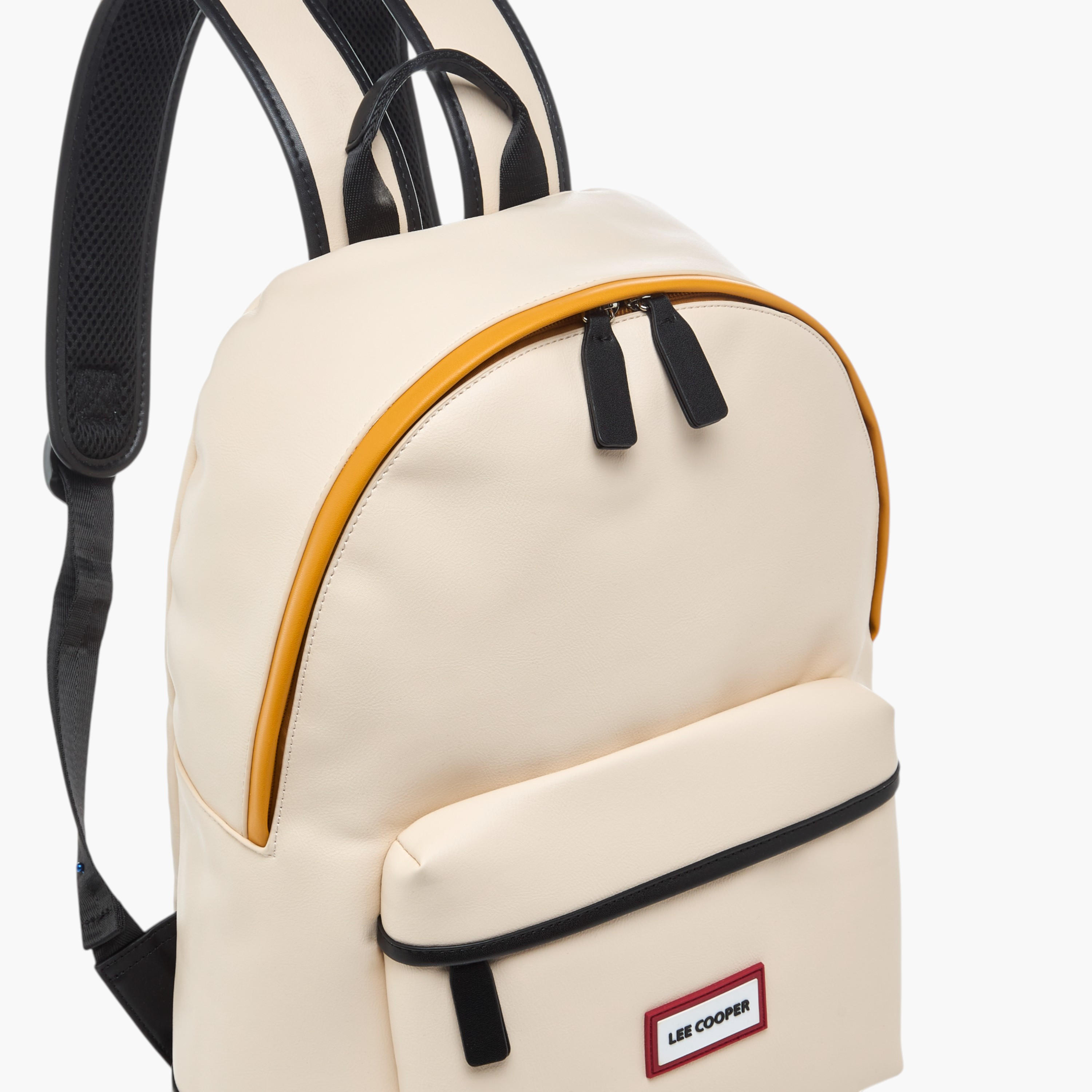 Lee Cooper Solid Backpack with Adjustable Straps and Zip Closure - 31x16x41 cm-men-bags-image-5