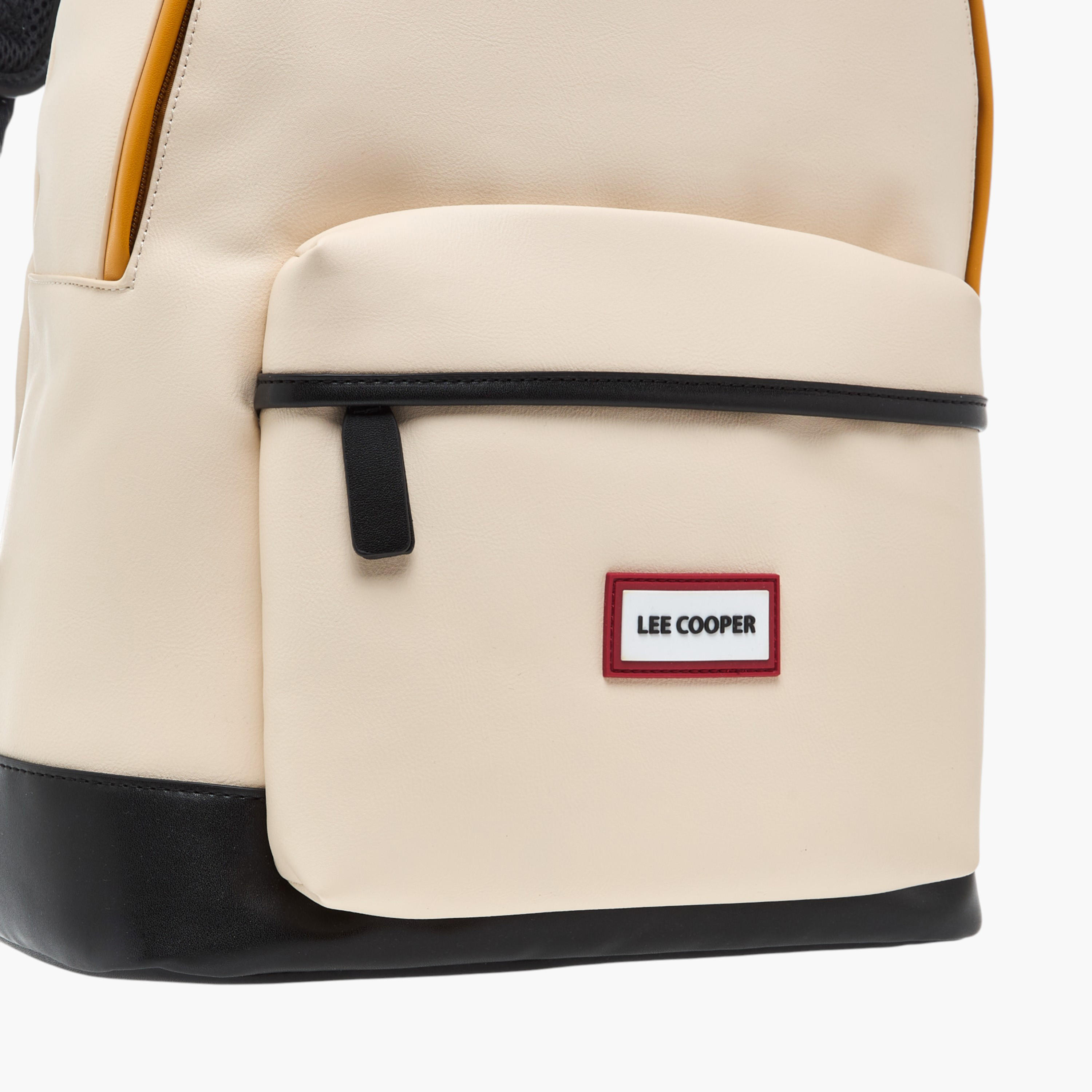 Lee Cooper Solid Backpack with Adjustable Straps and Zip Closure - 31x16x41 cm-men-bags-image-6
