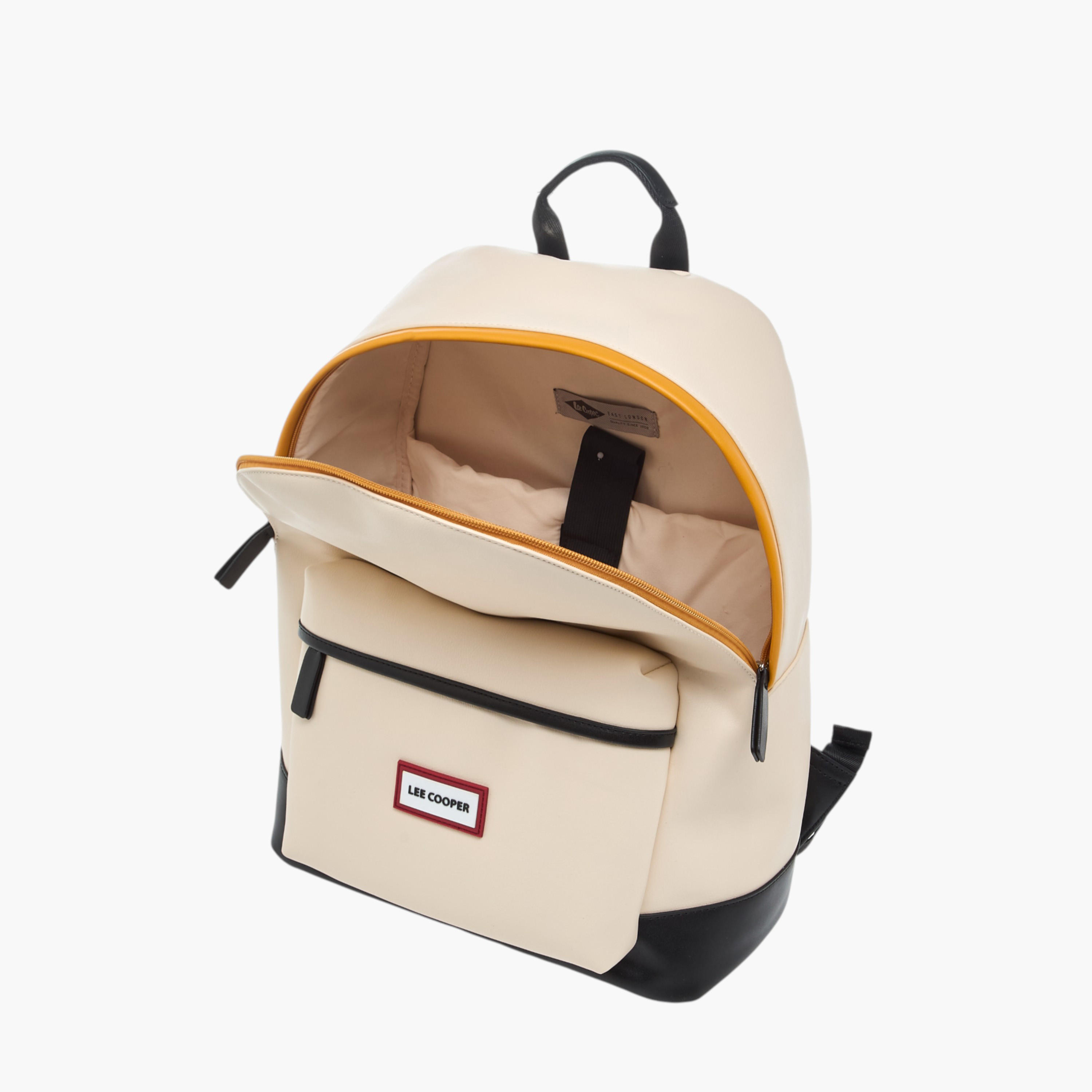 Lee Cooper Solid Backpack with Adjustable Straps and Zip Closure - 31x16x41 cm-men-bags-image-7