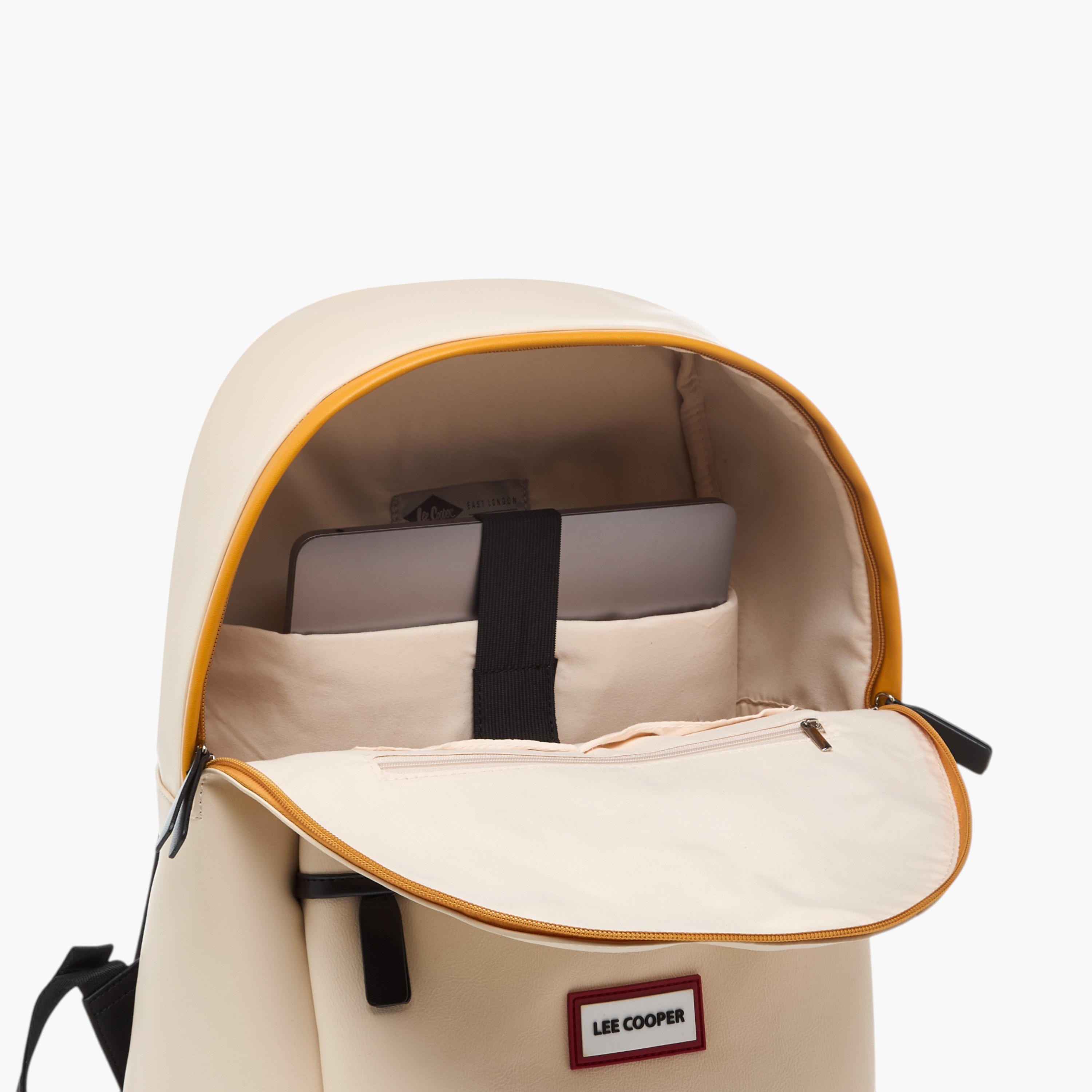 Lee Cooper Solid Backpack with Adjustable Straps and Zip Closure - 31x16x41 cm-men-bags-image-8