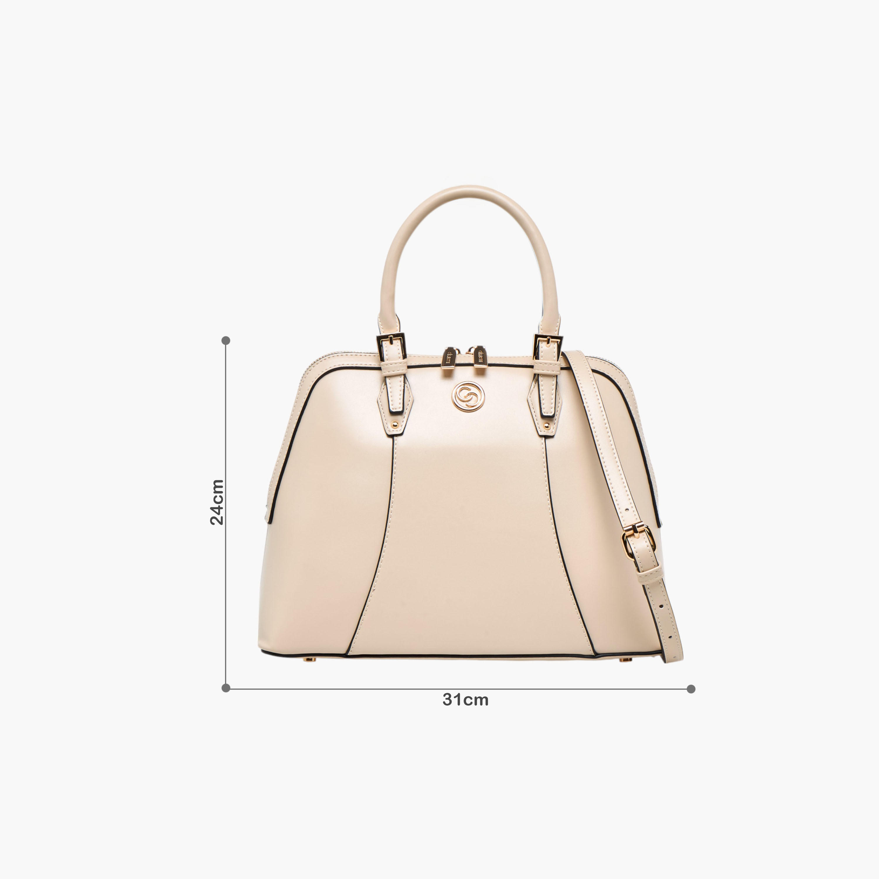 Celeste Solid Tote Bag with Detachable Strap and Zip Closure-women-bagsandwallets-handbags-image-2